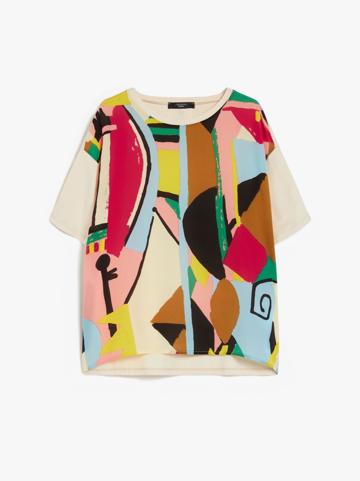 T-shirt in jersey e crêpe