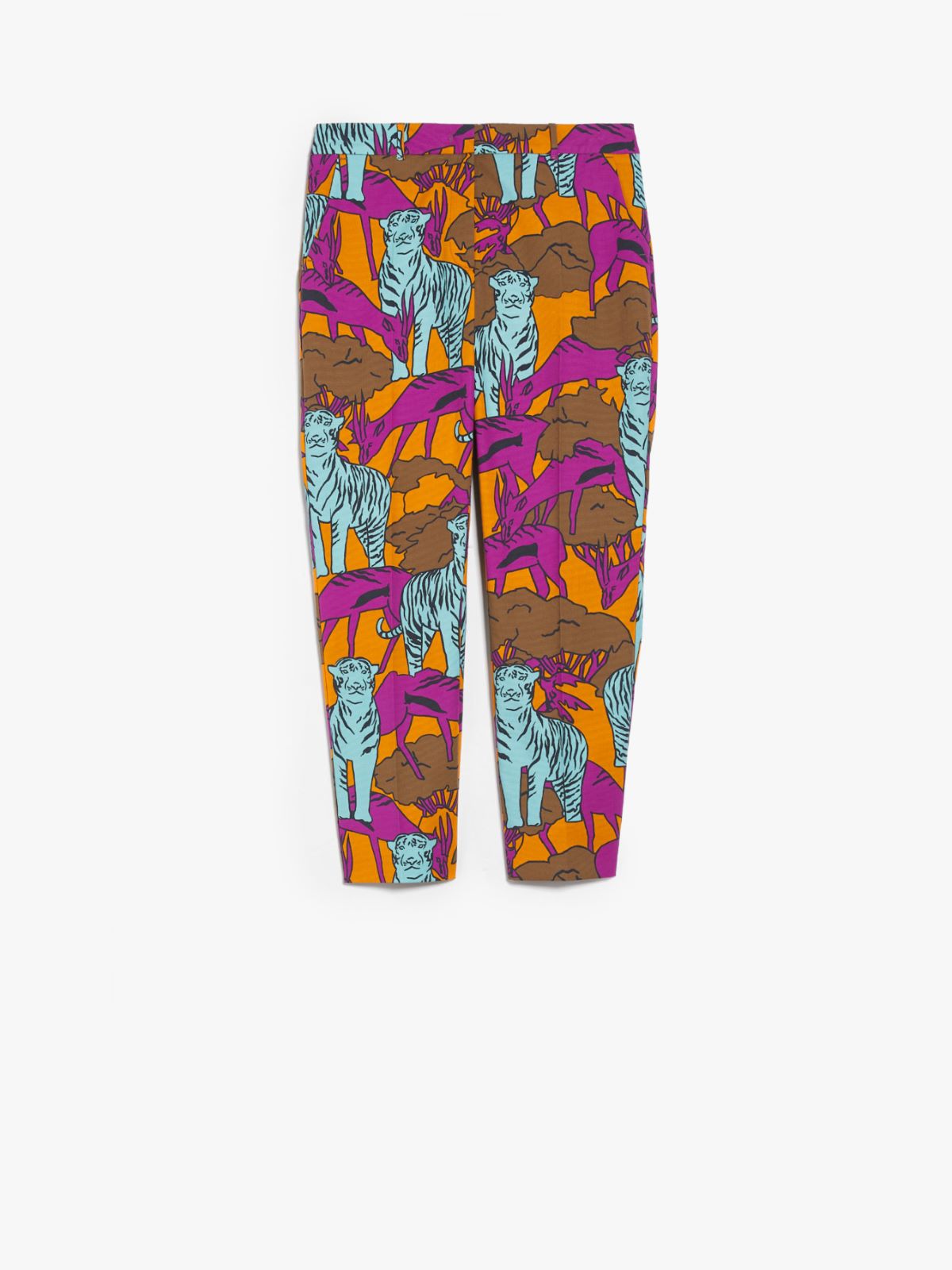 Pantalone a sigaretta in cotone stampato