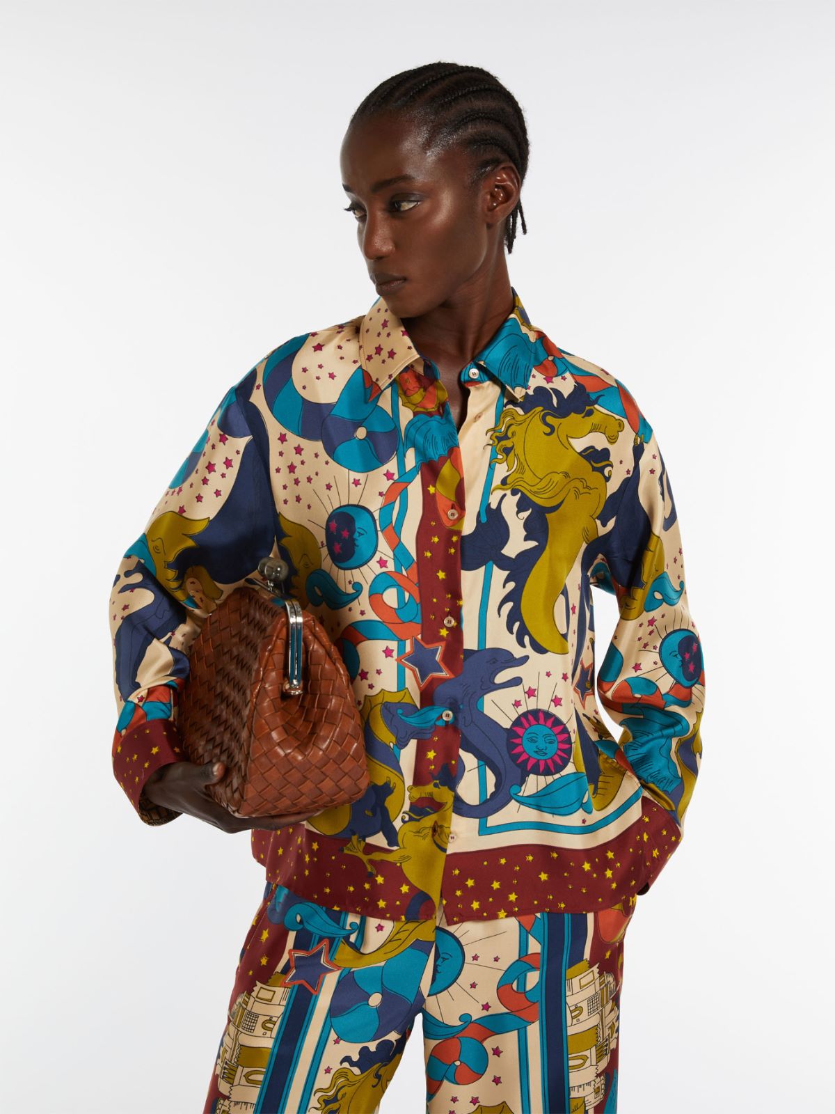 Camicia in seta stampata