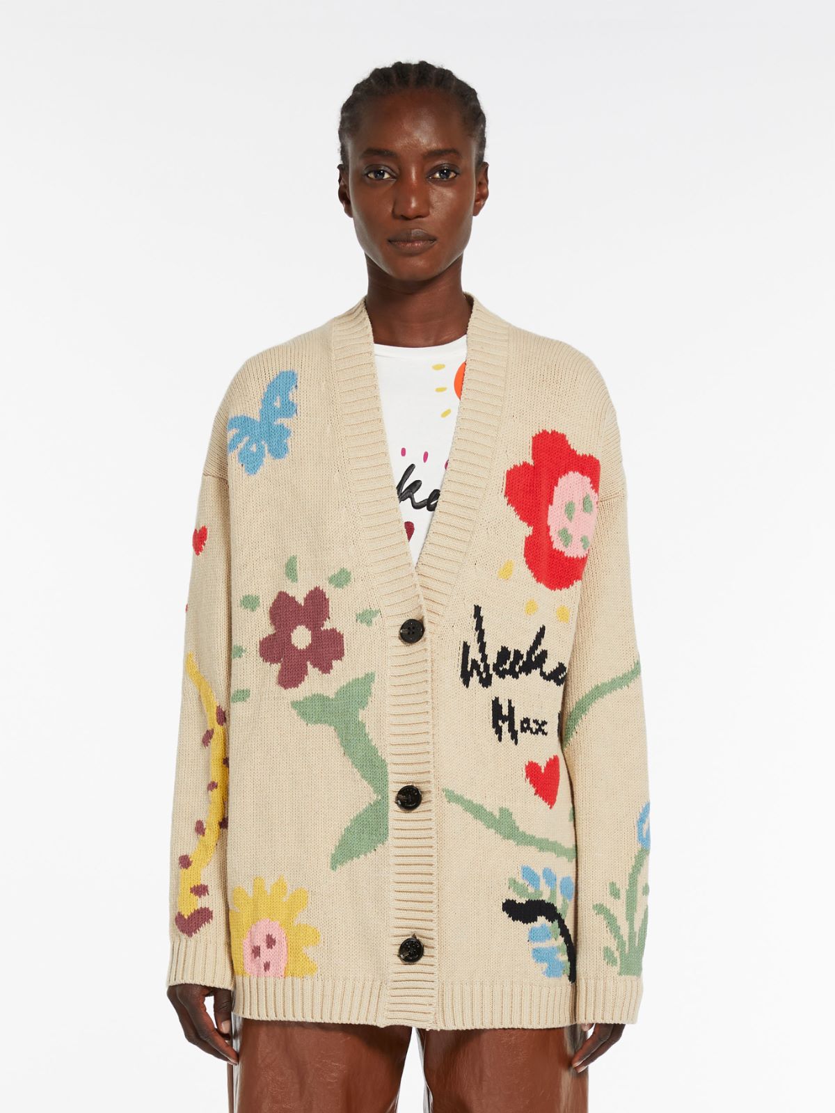 Cardigan in cotone fantasia