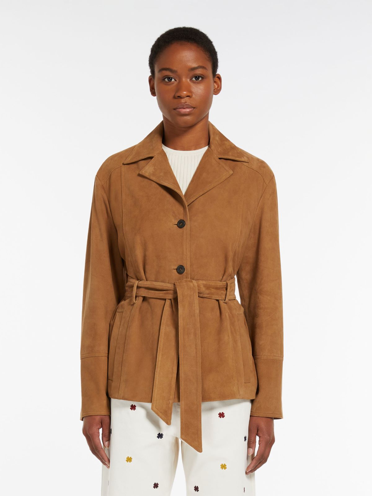 Giacca in pelle scamosciata