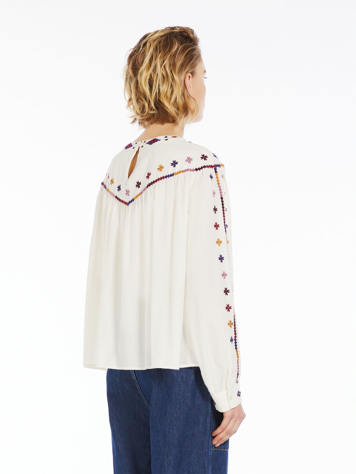 Blusa in sablé di cotone
