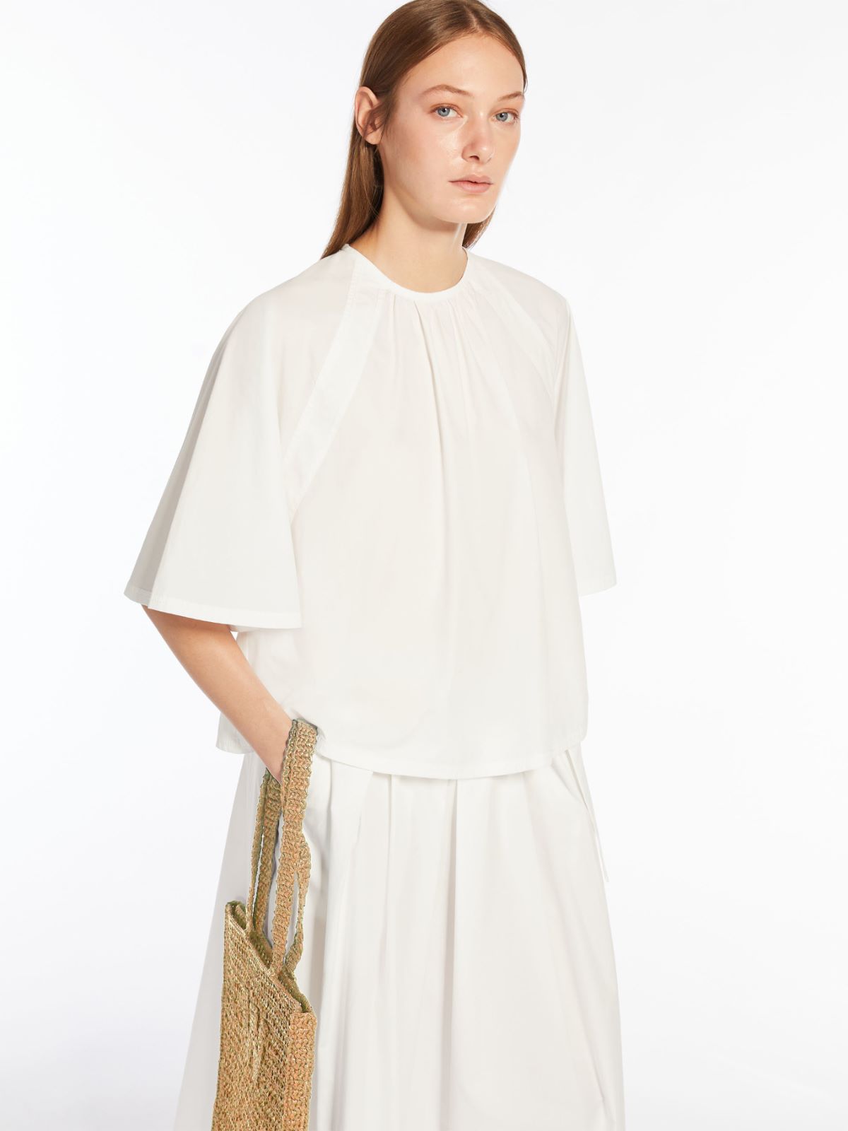 Blusa morbida in popeline di cotone