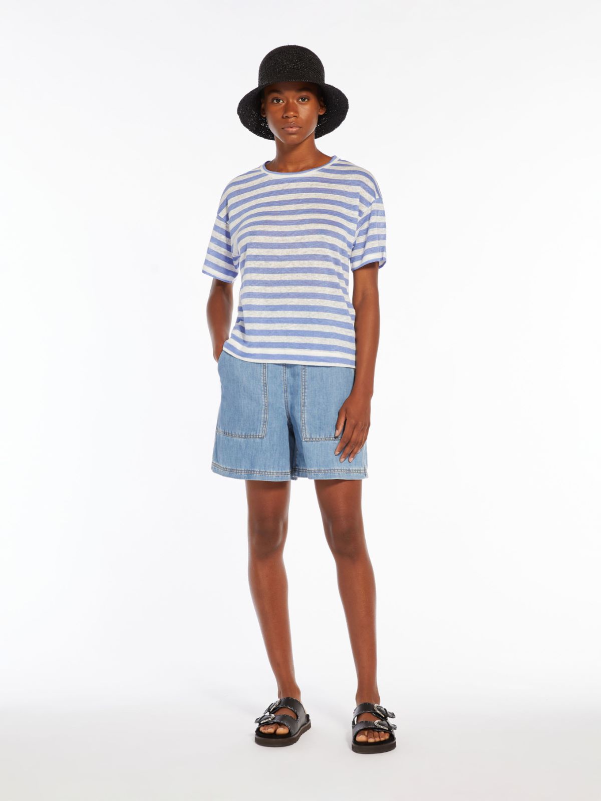 Blusa in jersey di lino