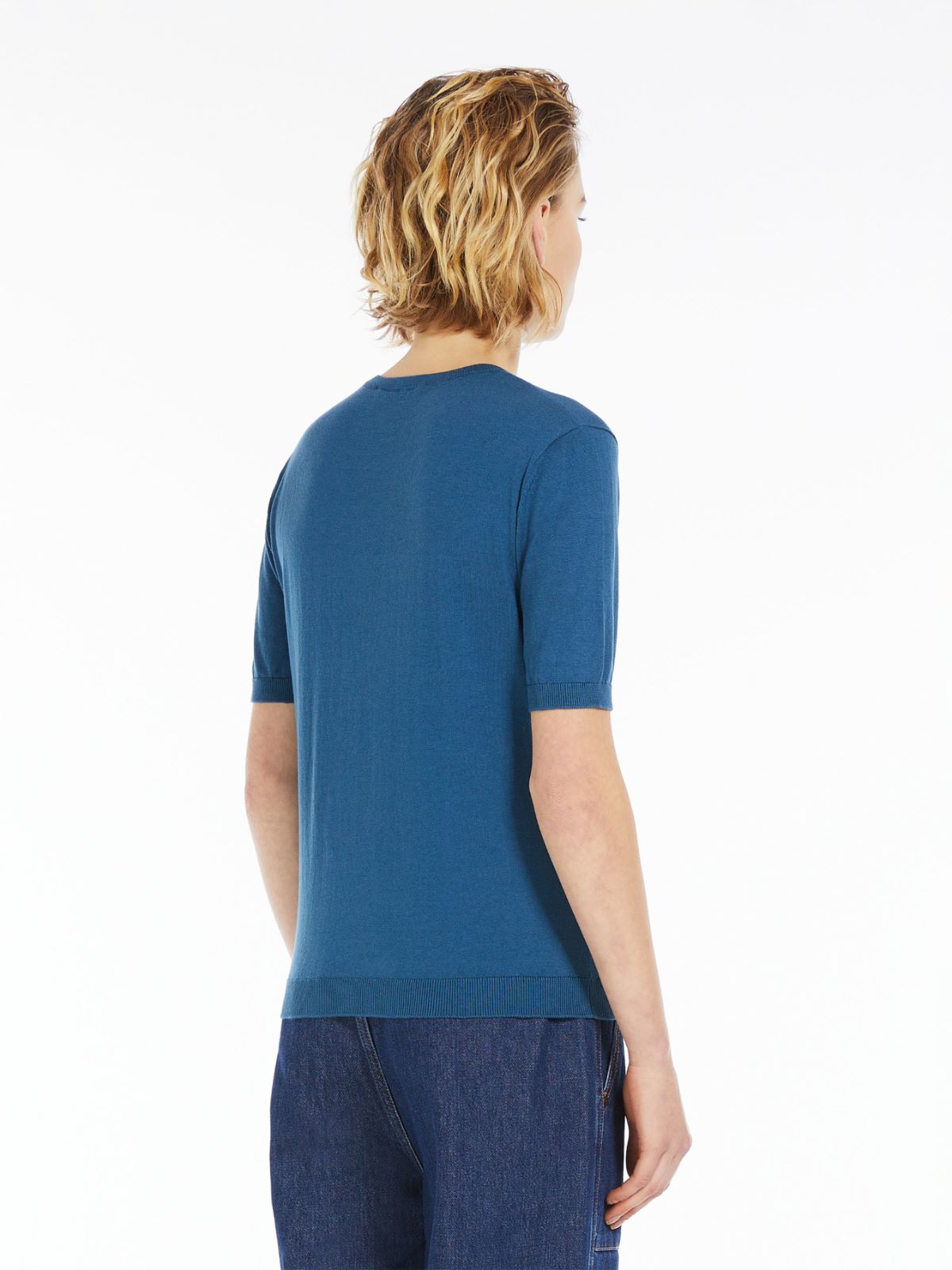 T-shirt in filato di seta e cotone