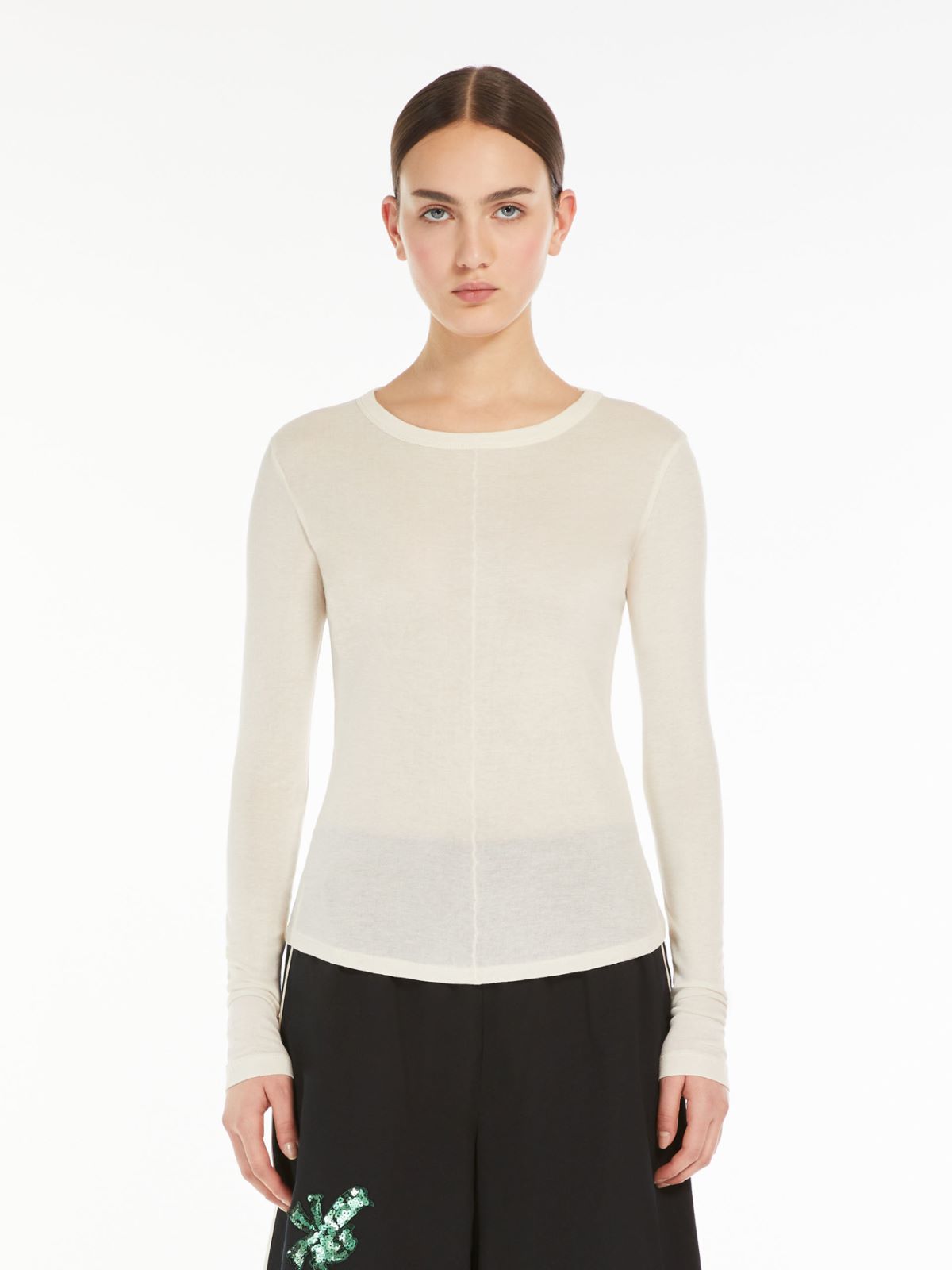 T-shirt in jersey crêpe di cotone