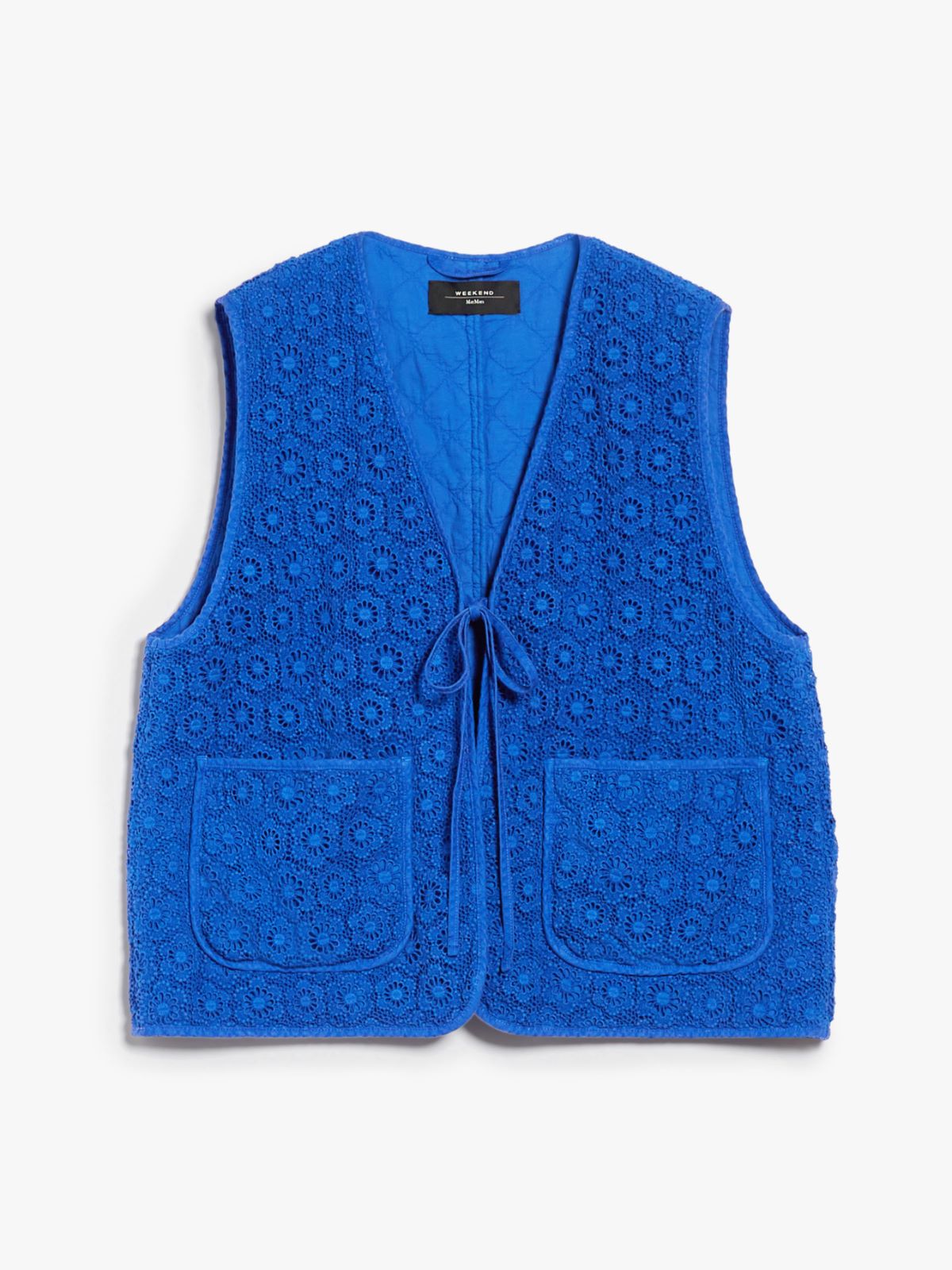 Gilet in pizzo macramé di cotone
