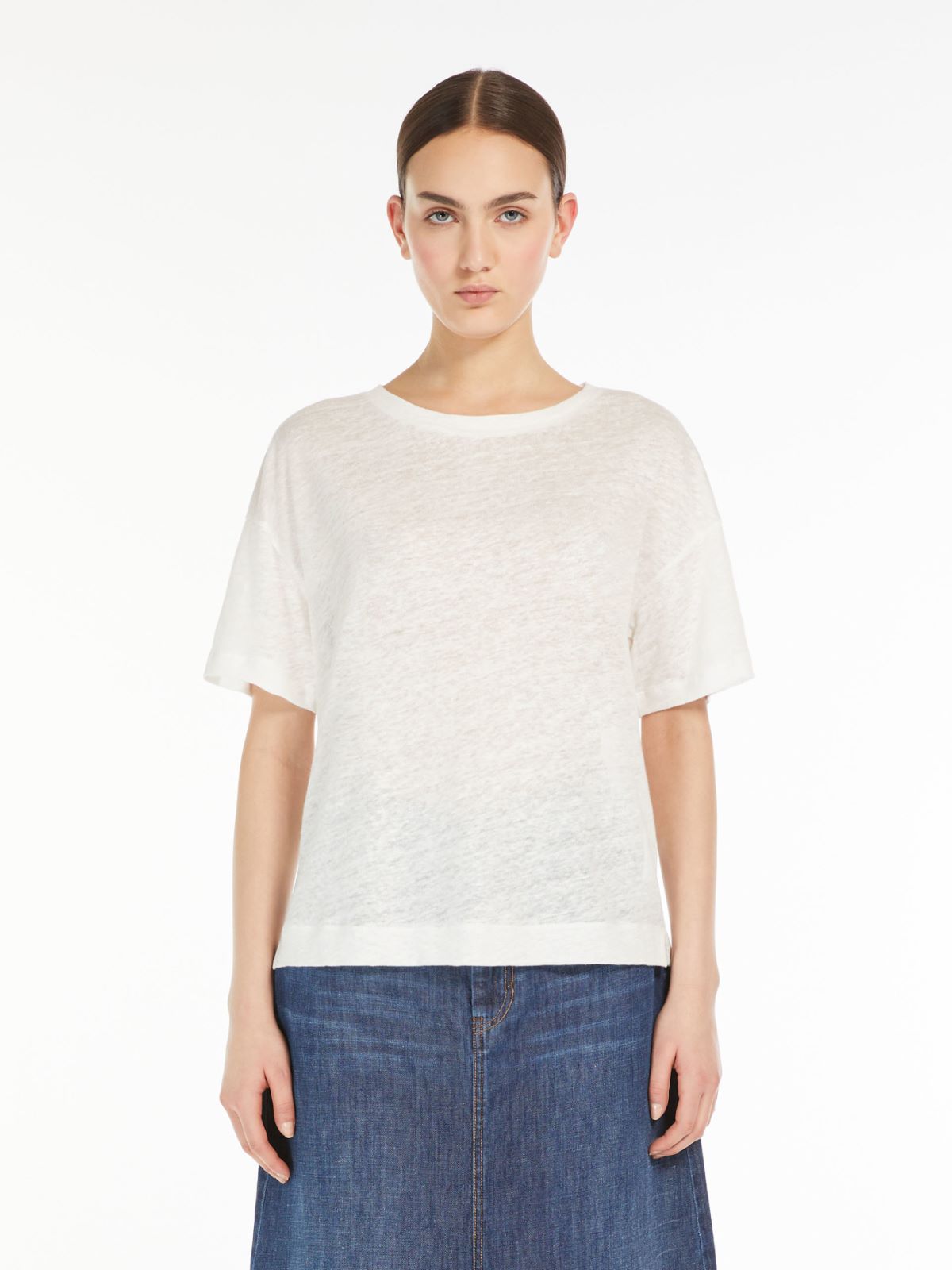 Blusa in jersey di lino
