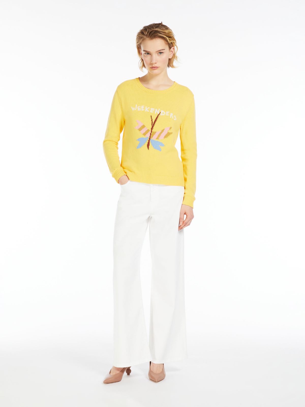 Maglia in cotone con intarsio