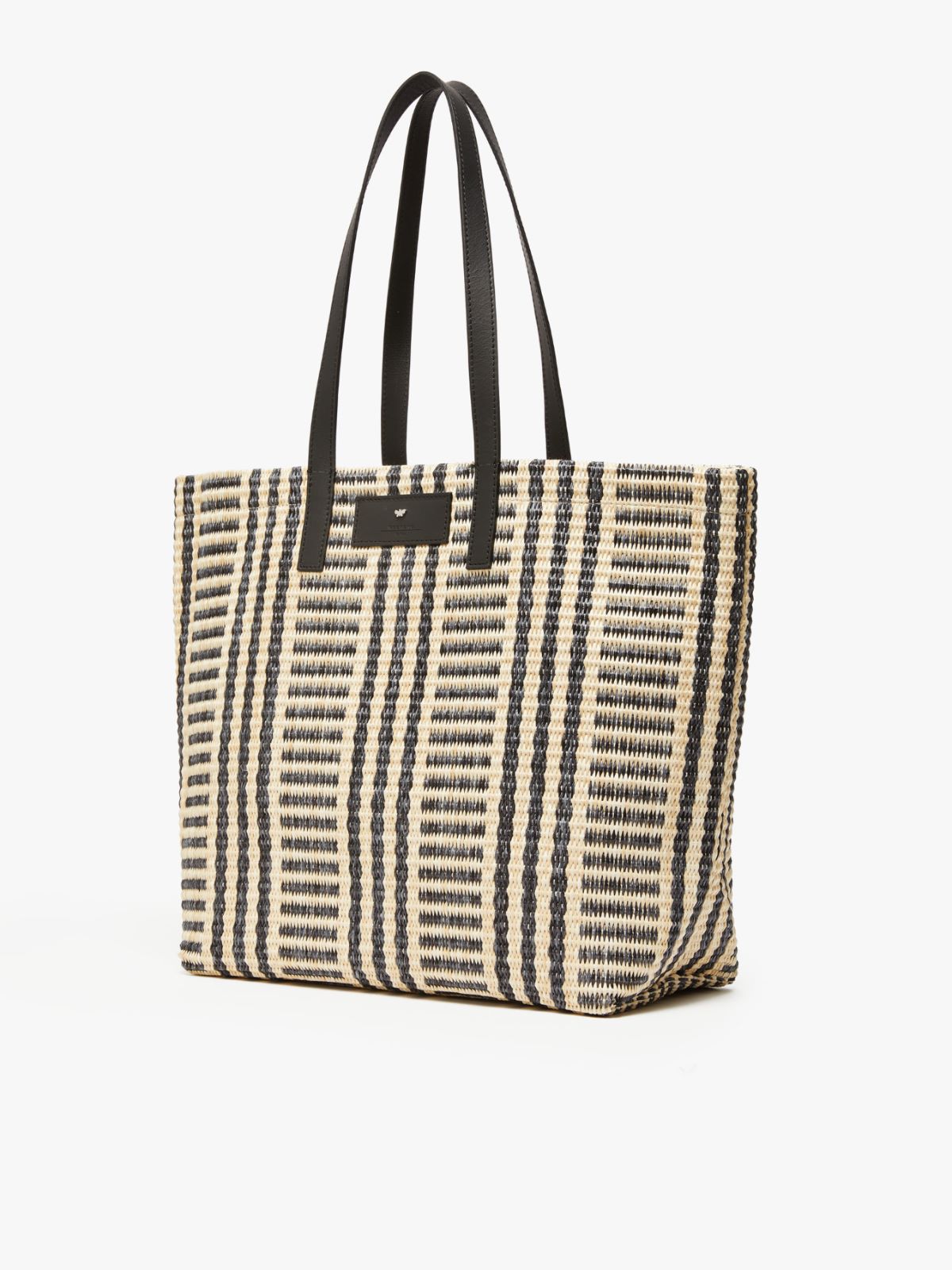 Borsa shopping effetto rafia jacquard