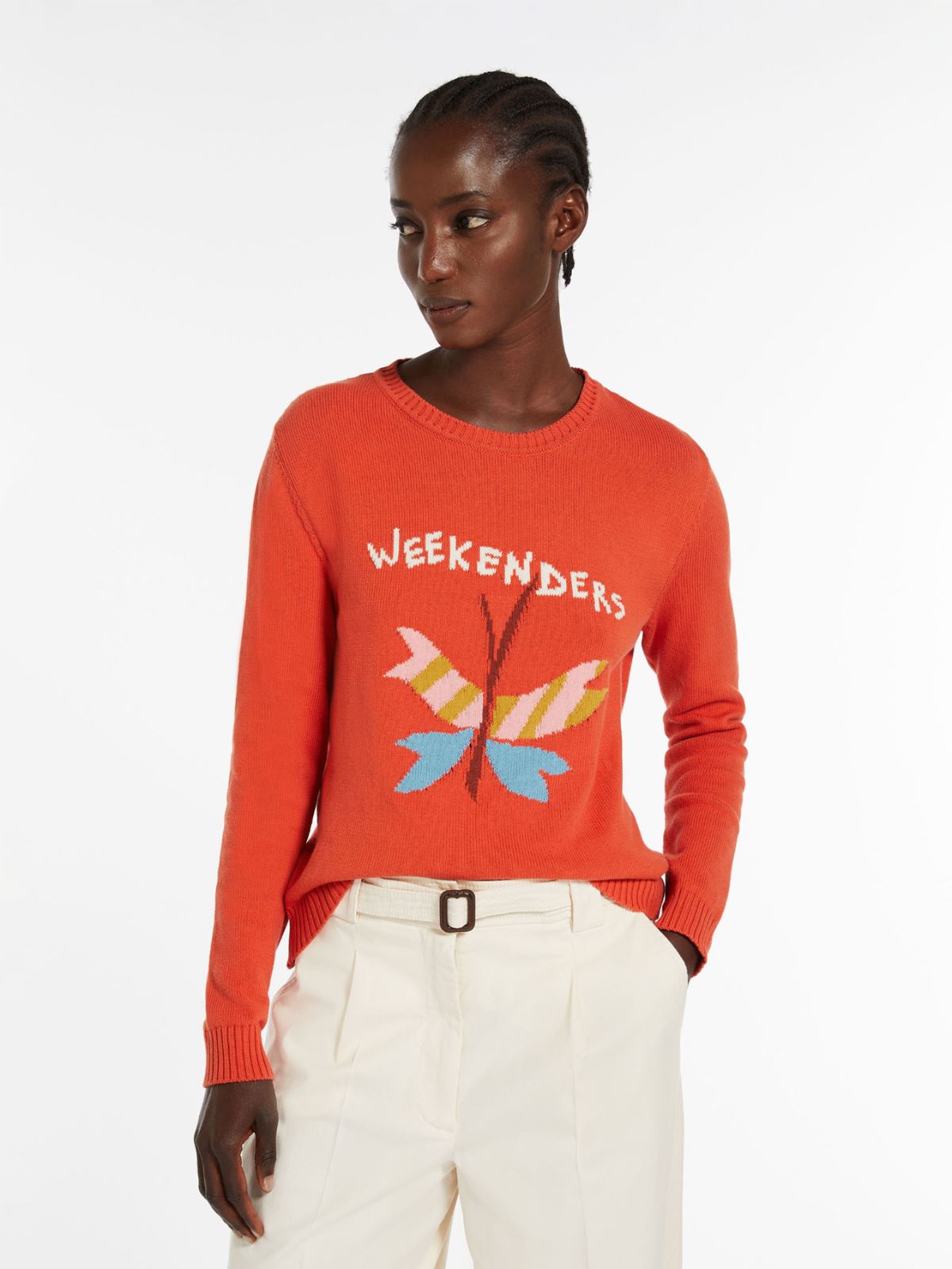 Maglia in cotone con intarsio