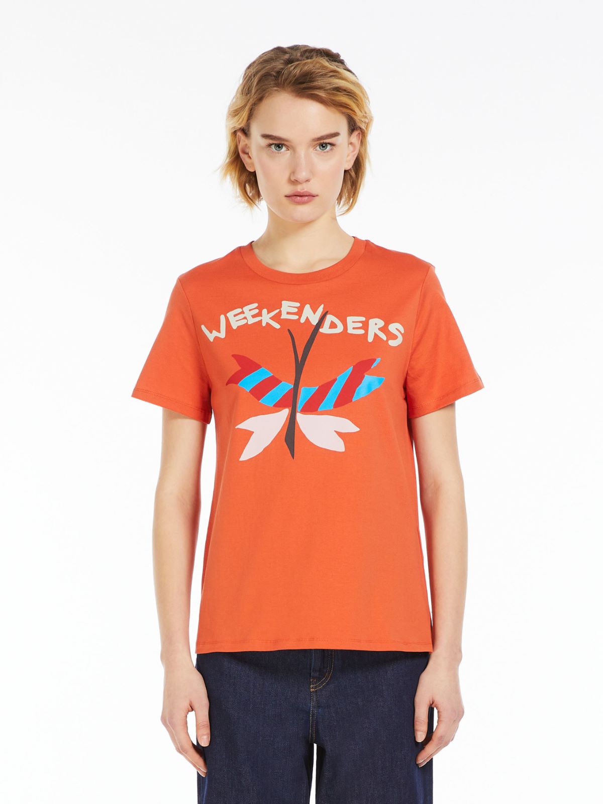 T-shirt in jersey con stampa