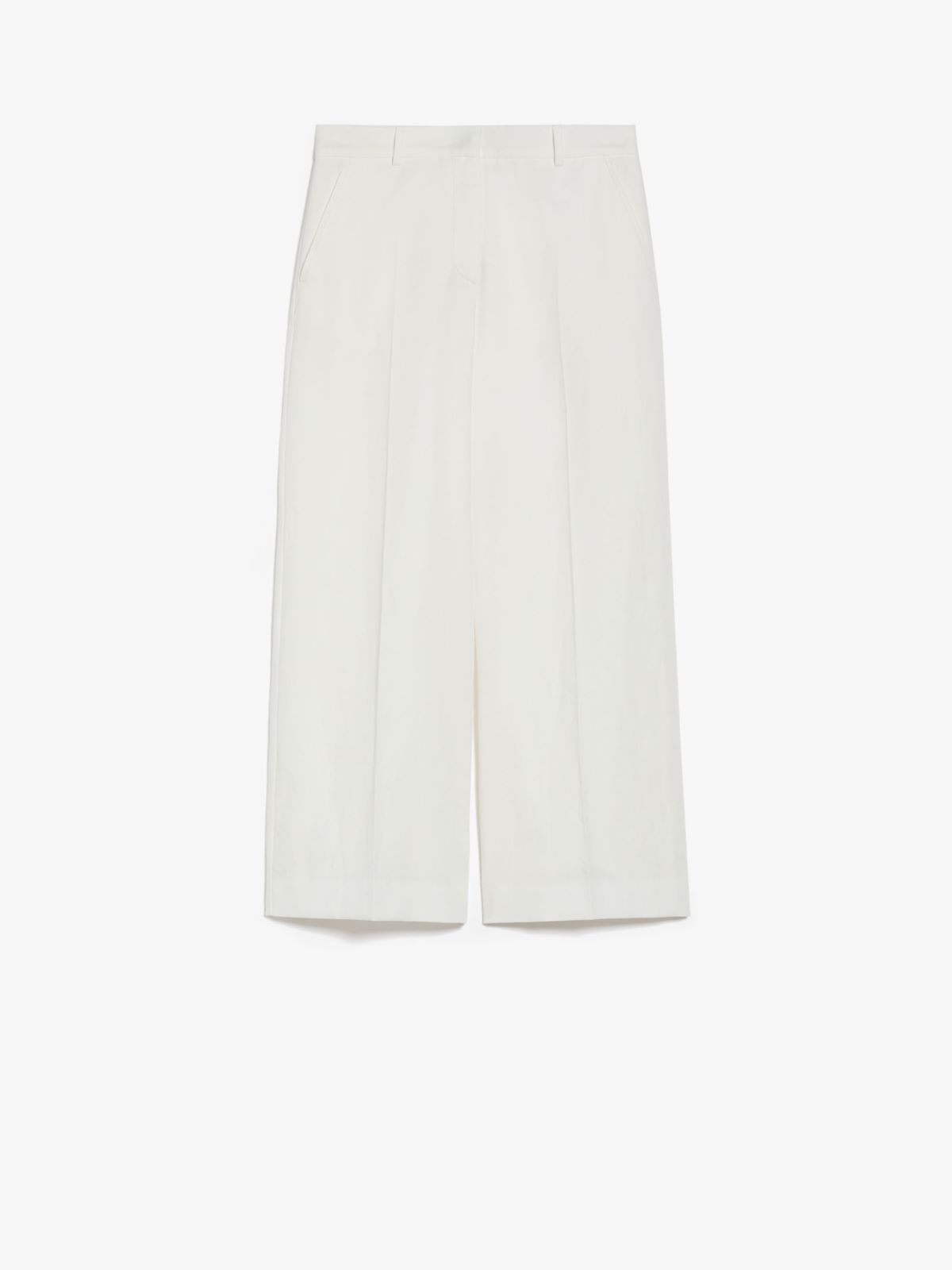 Pantalone largo in cotone e lino