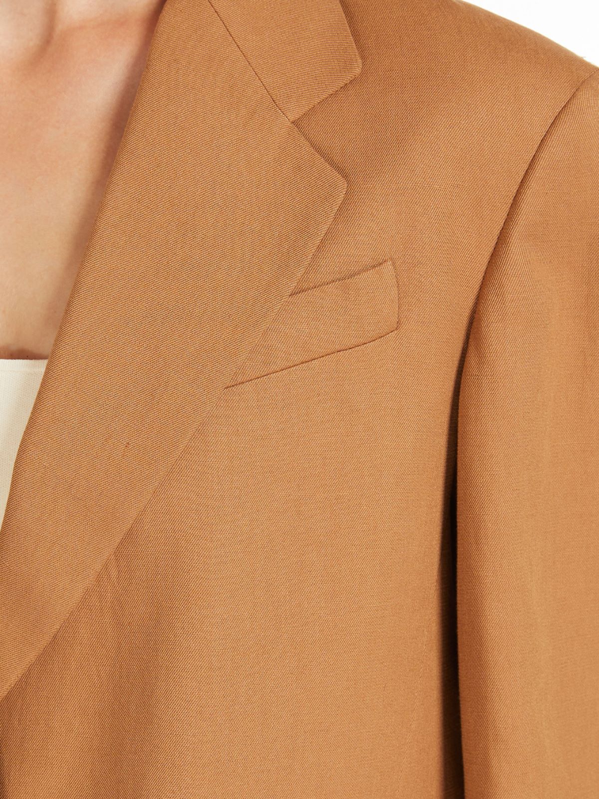 Blazer corto in viscosa e lino