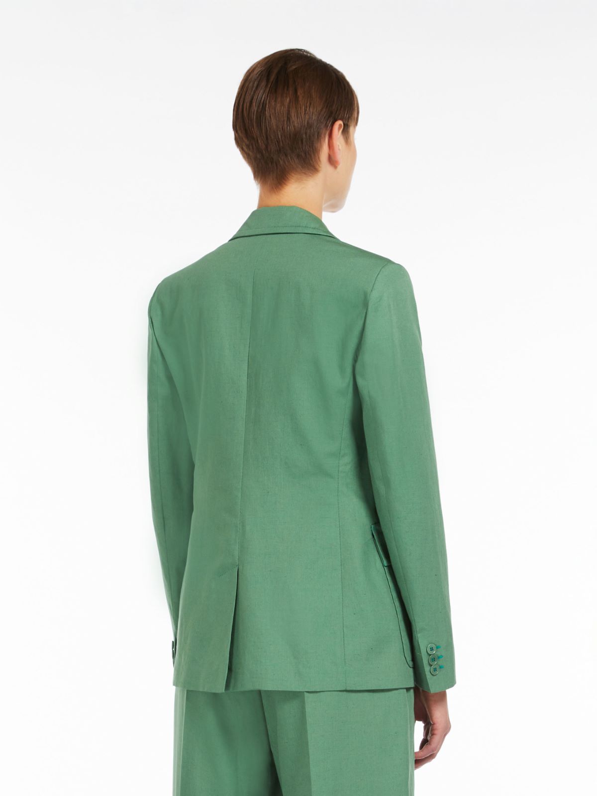 Blazer in canvas di misto lino