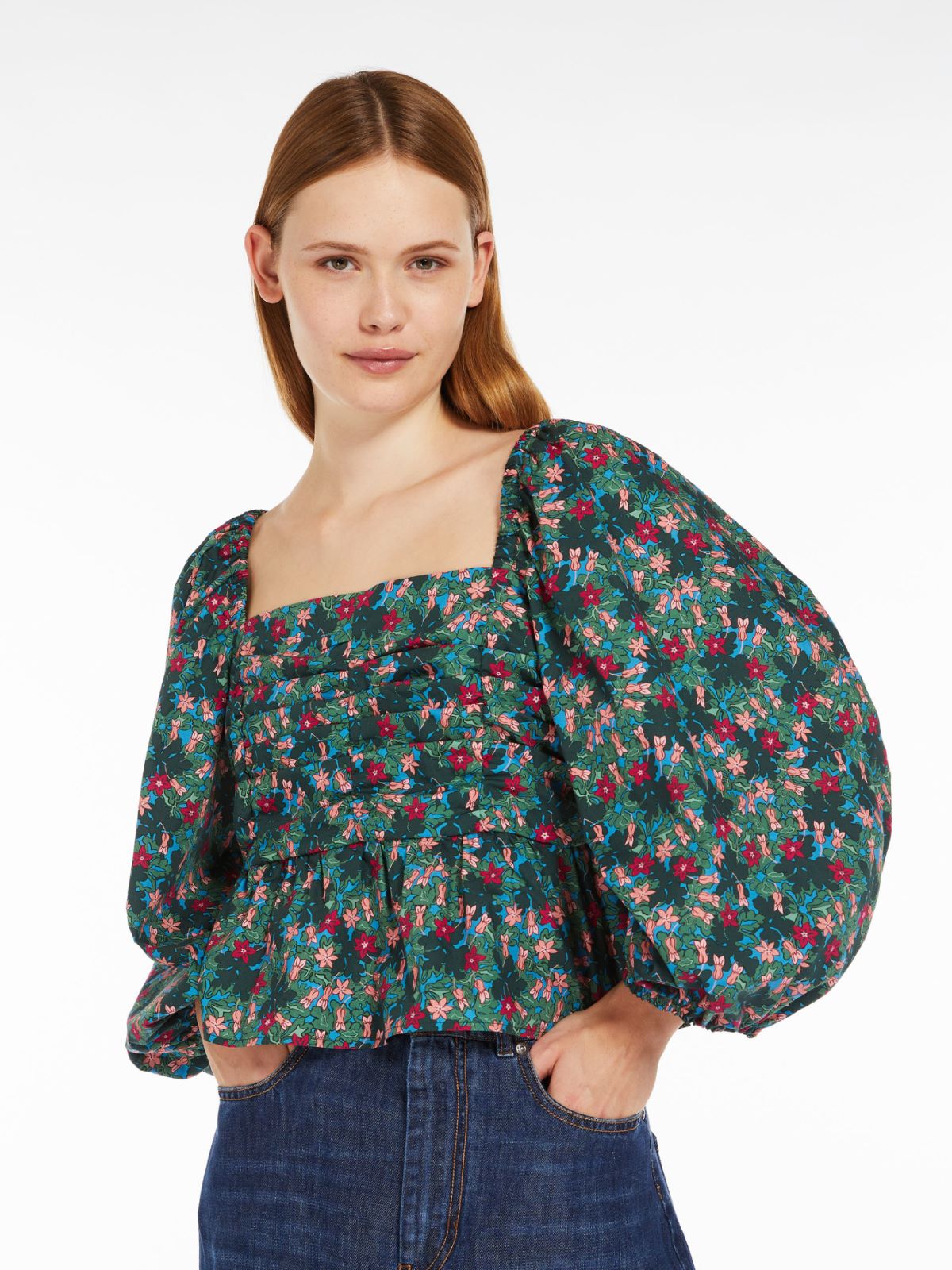 Top in popeline di cotone