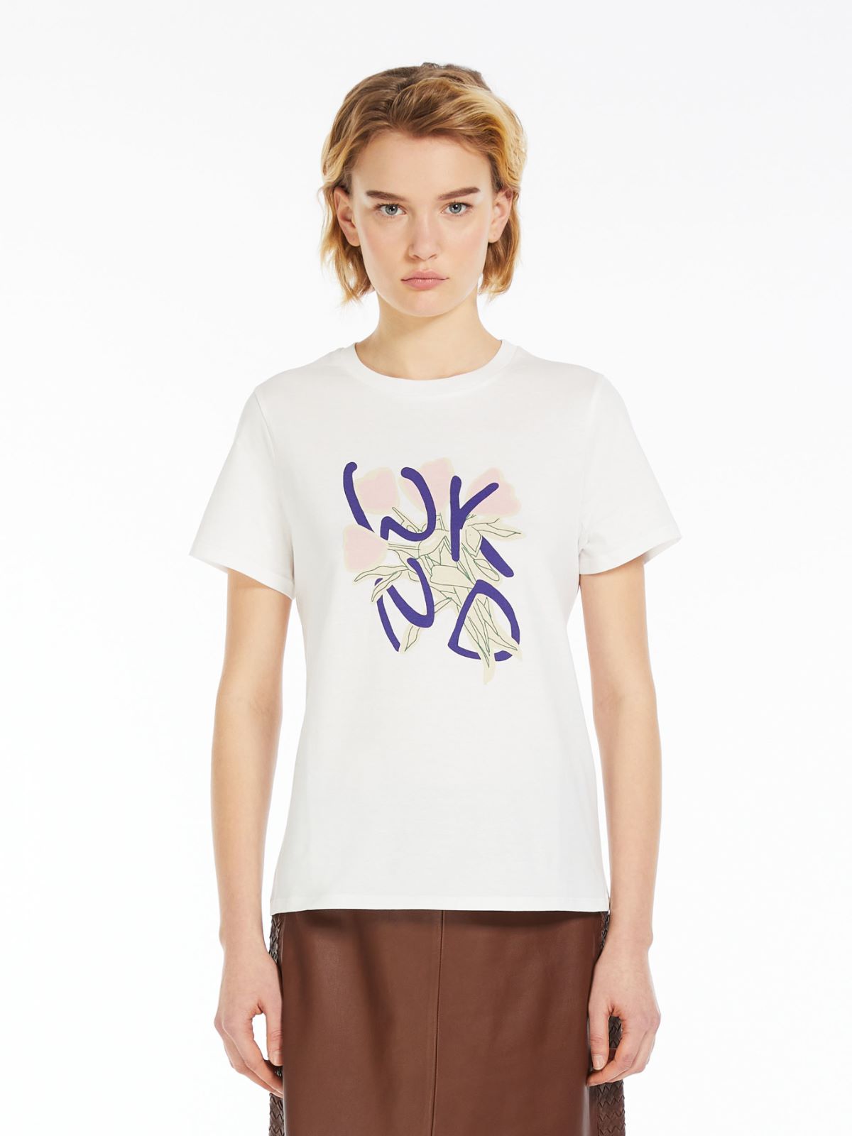 T-shirt in jersey con stampa