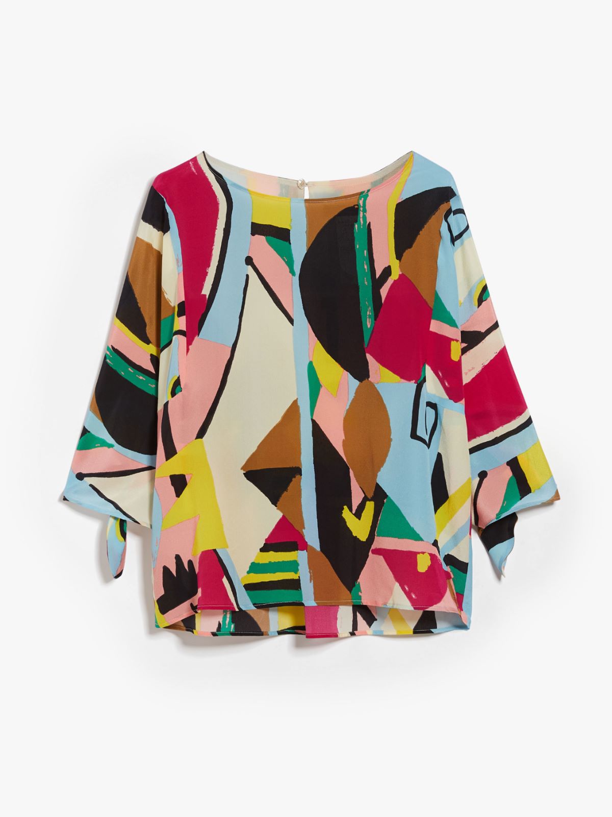 Blusa svasata in seta stampata