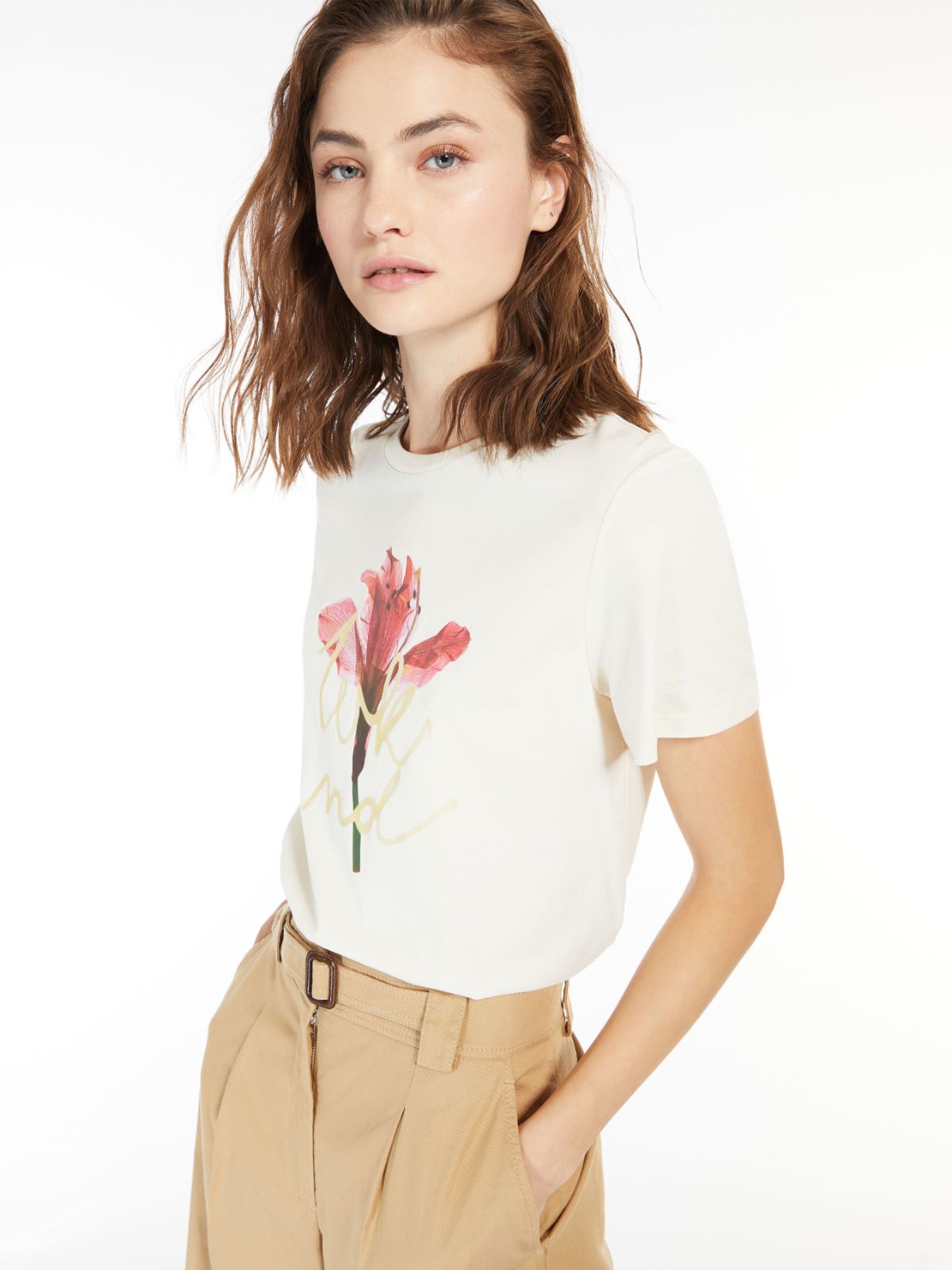 T-shirt in jersey con stampa