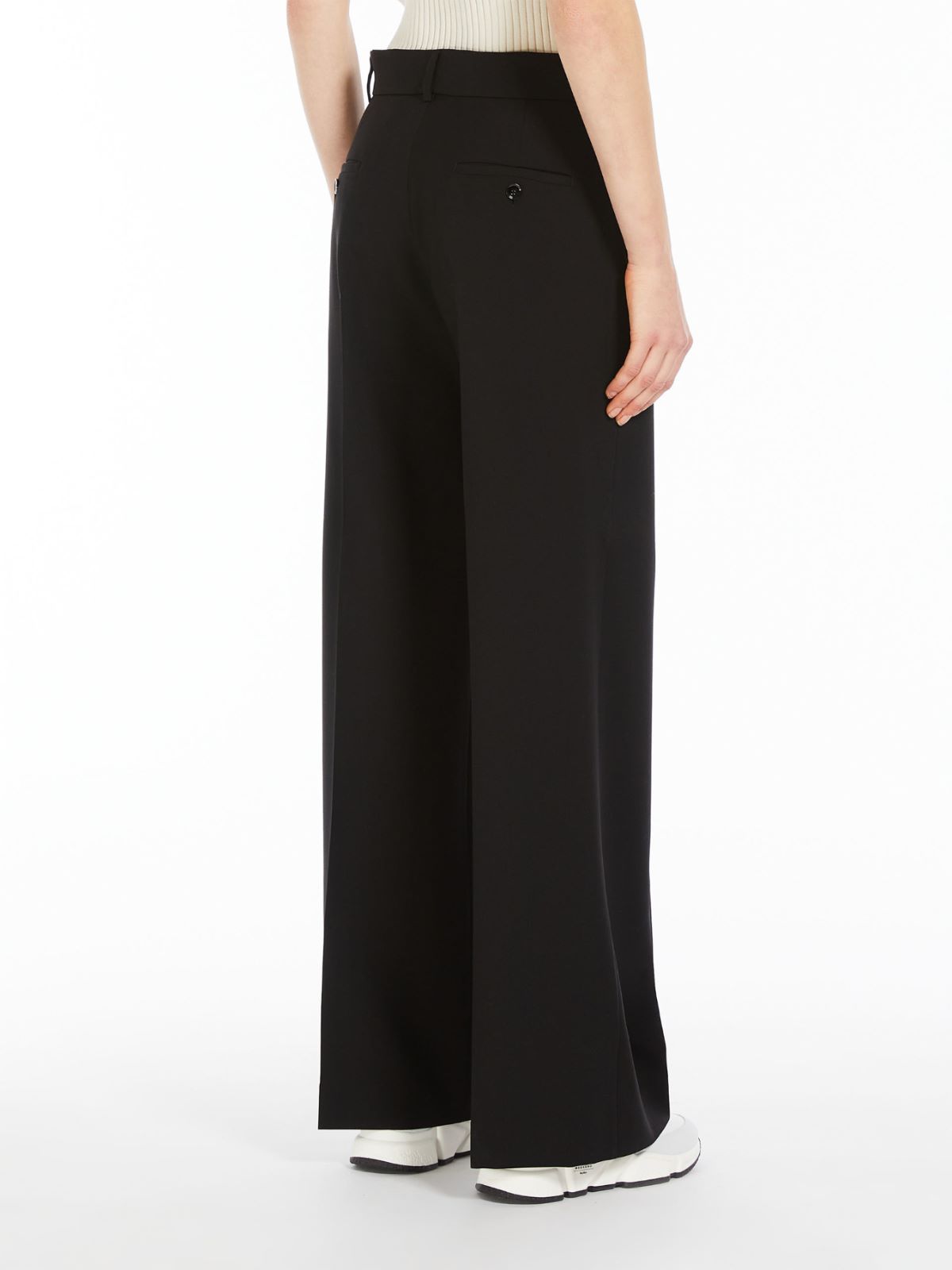 Pantalone palazzo in tela di lana