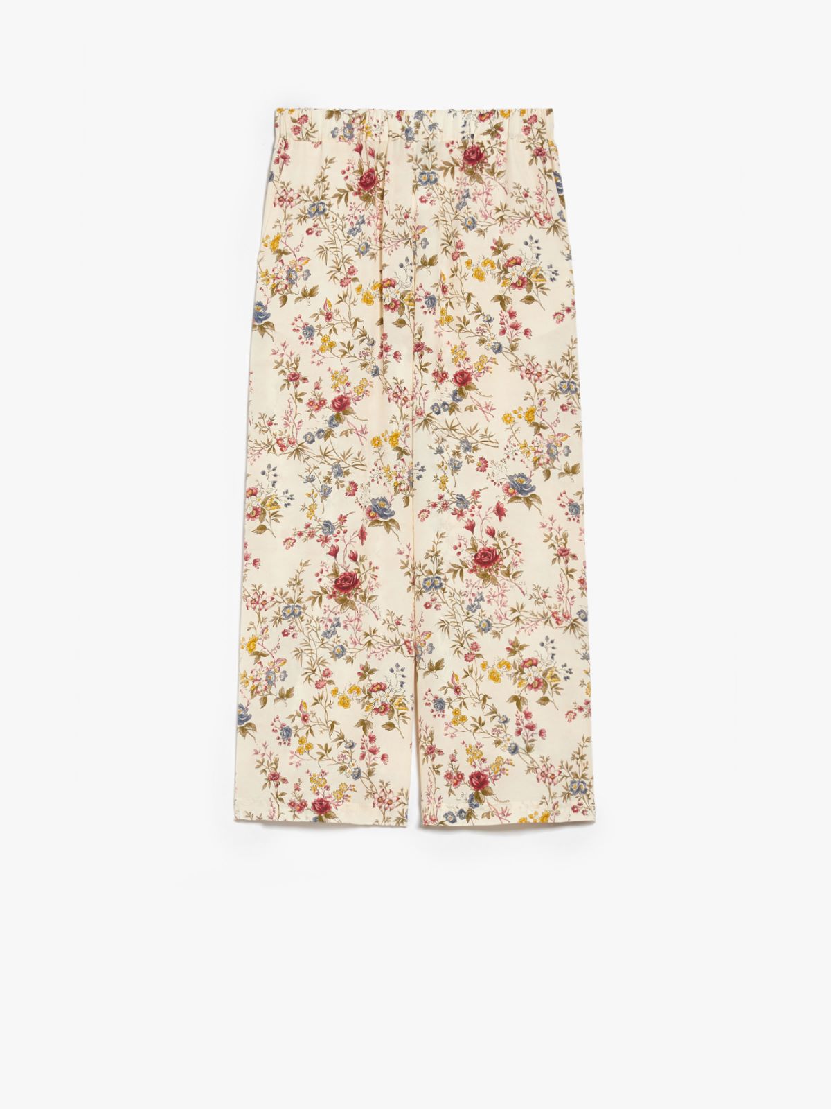 Pantalone crop in seta stampata