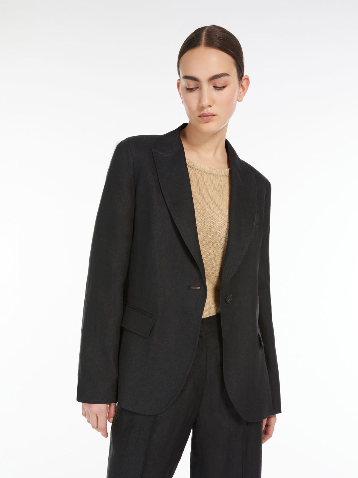 Blazer monopetto in lino