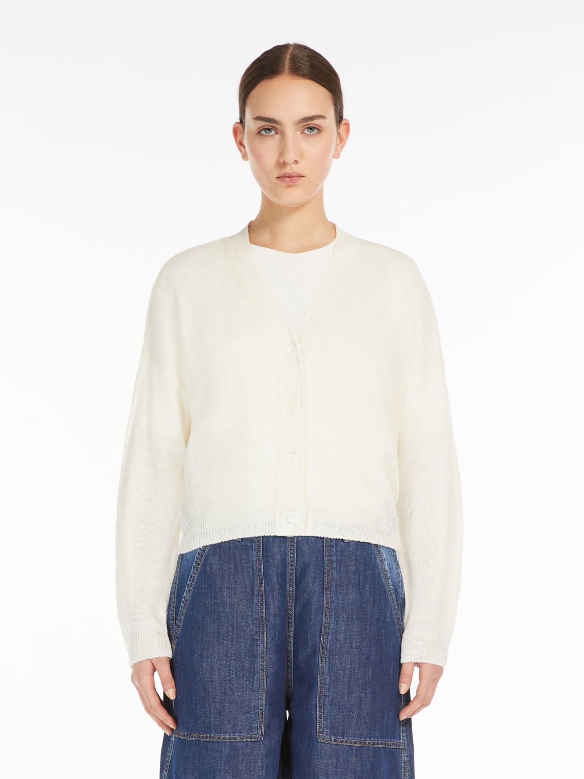 Cardigan in filato di lino