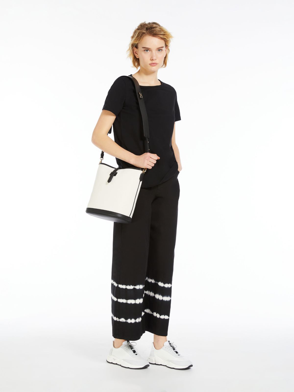 Secchiello in canvas e pelle