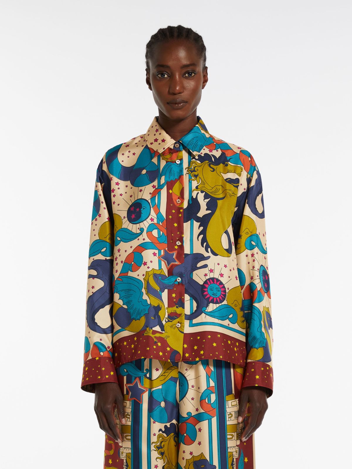 Camicia in seta stampata