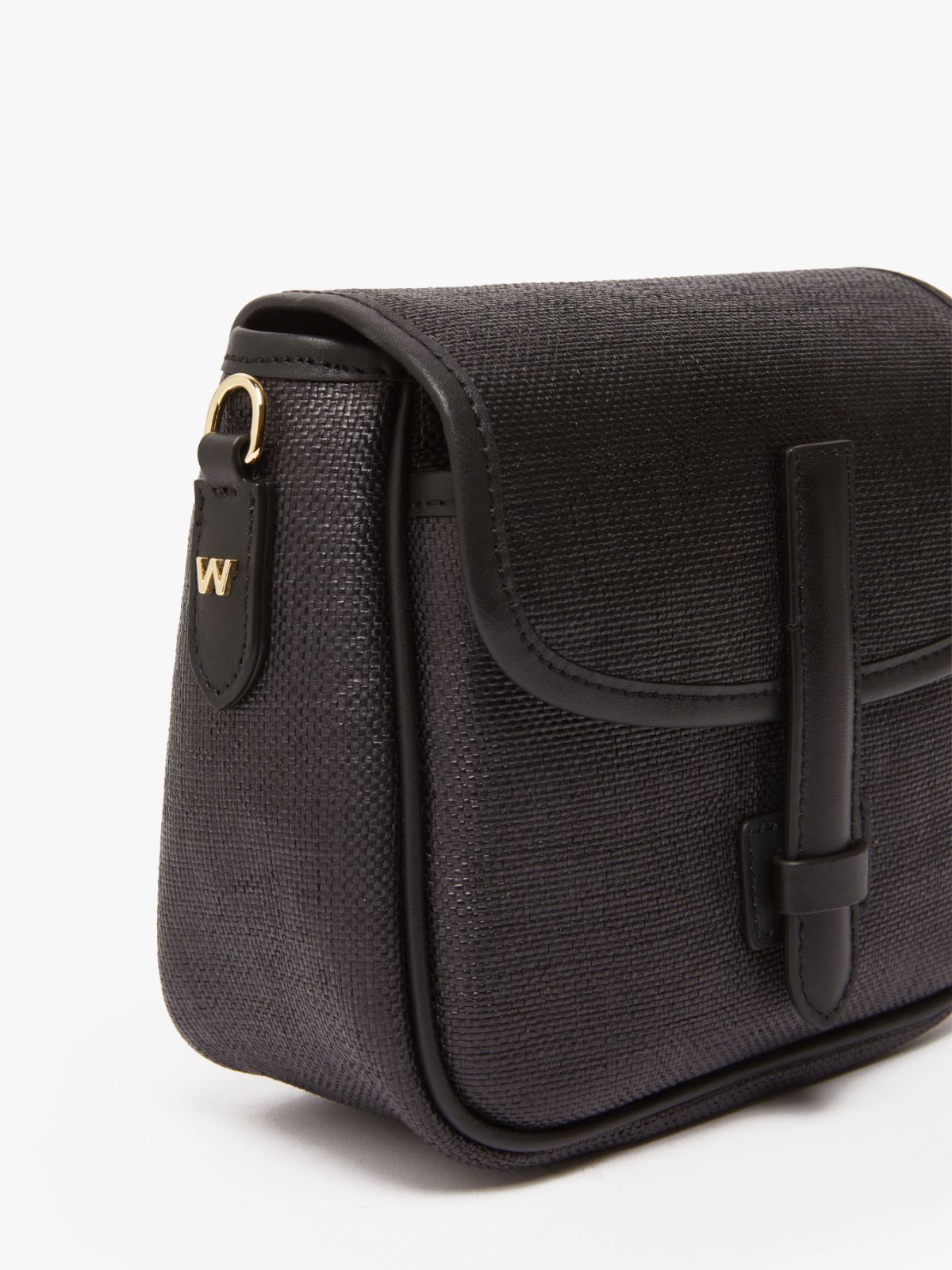 Borsa a tracolla effetto rafia