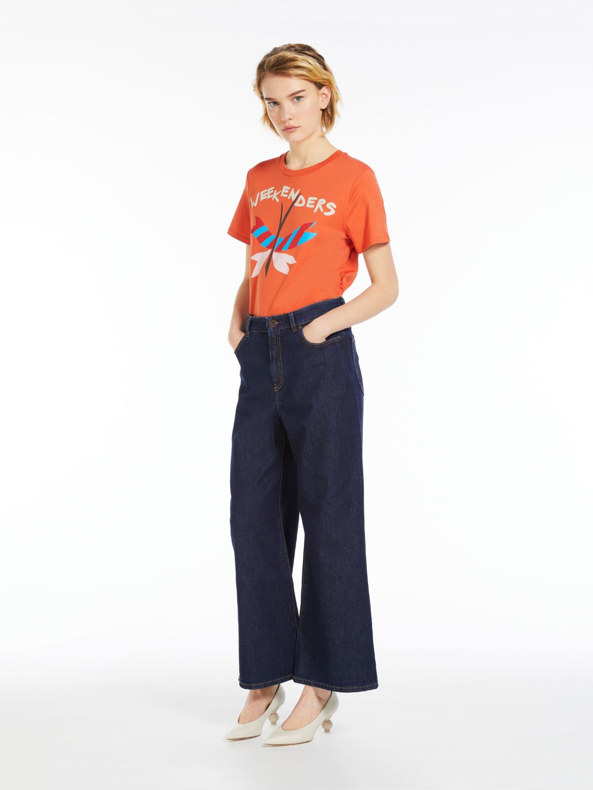 T-shirt in jersey con stampa