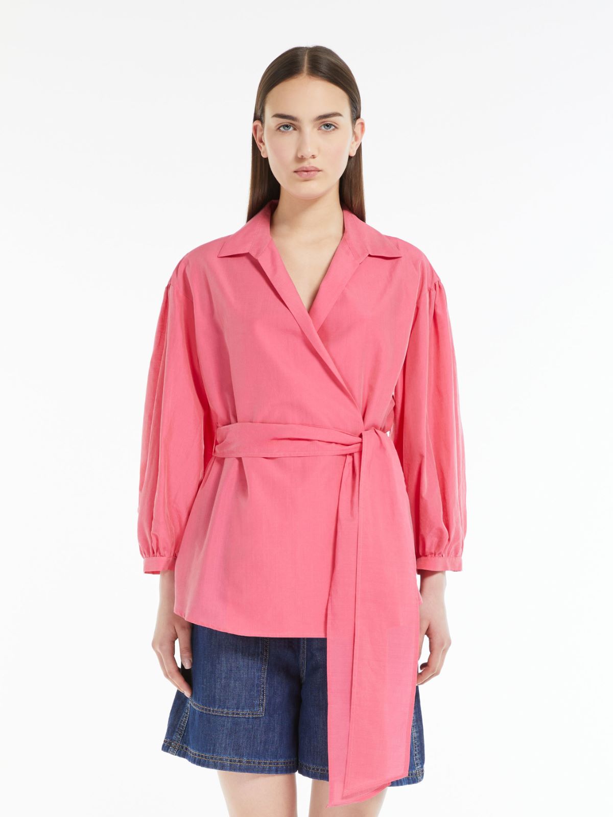 Camicia portafoglio in cotone e seta