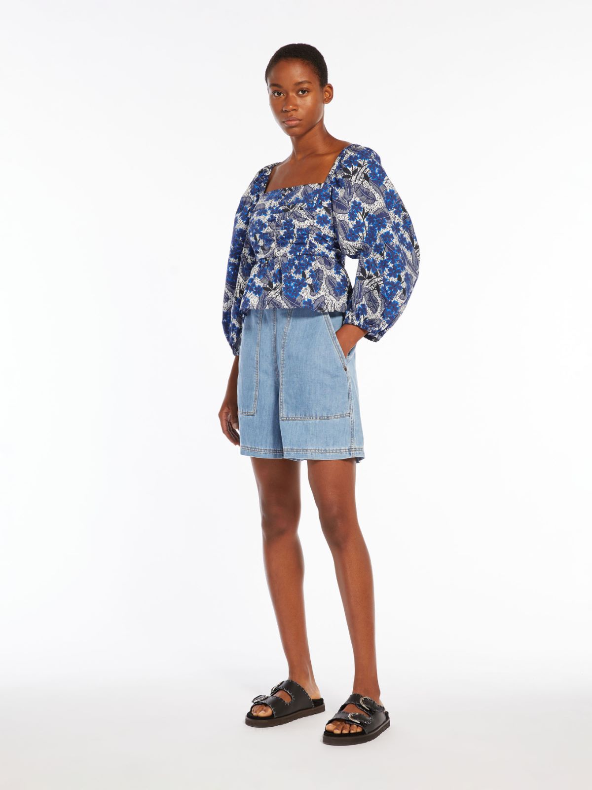 Top in popeline di cotone