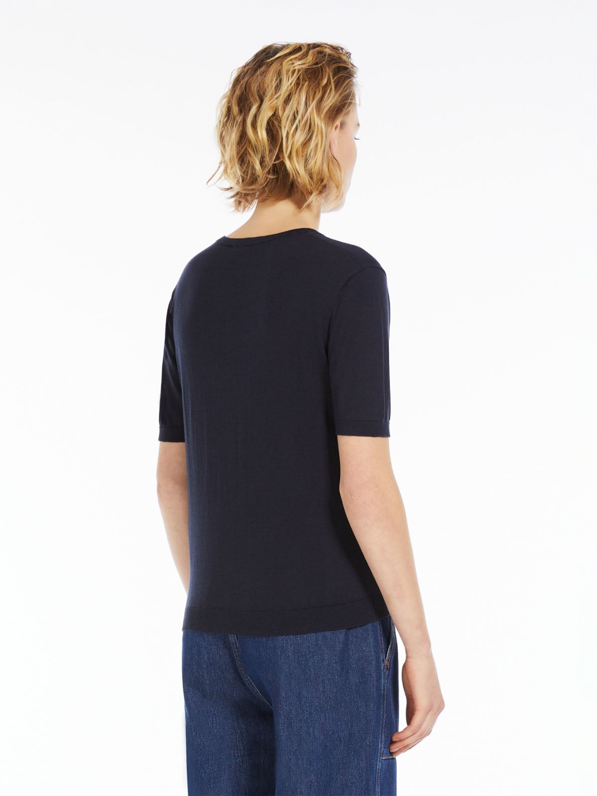 T-shirt in filato di seta e cotone