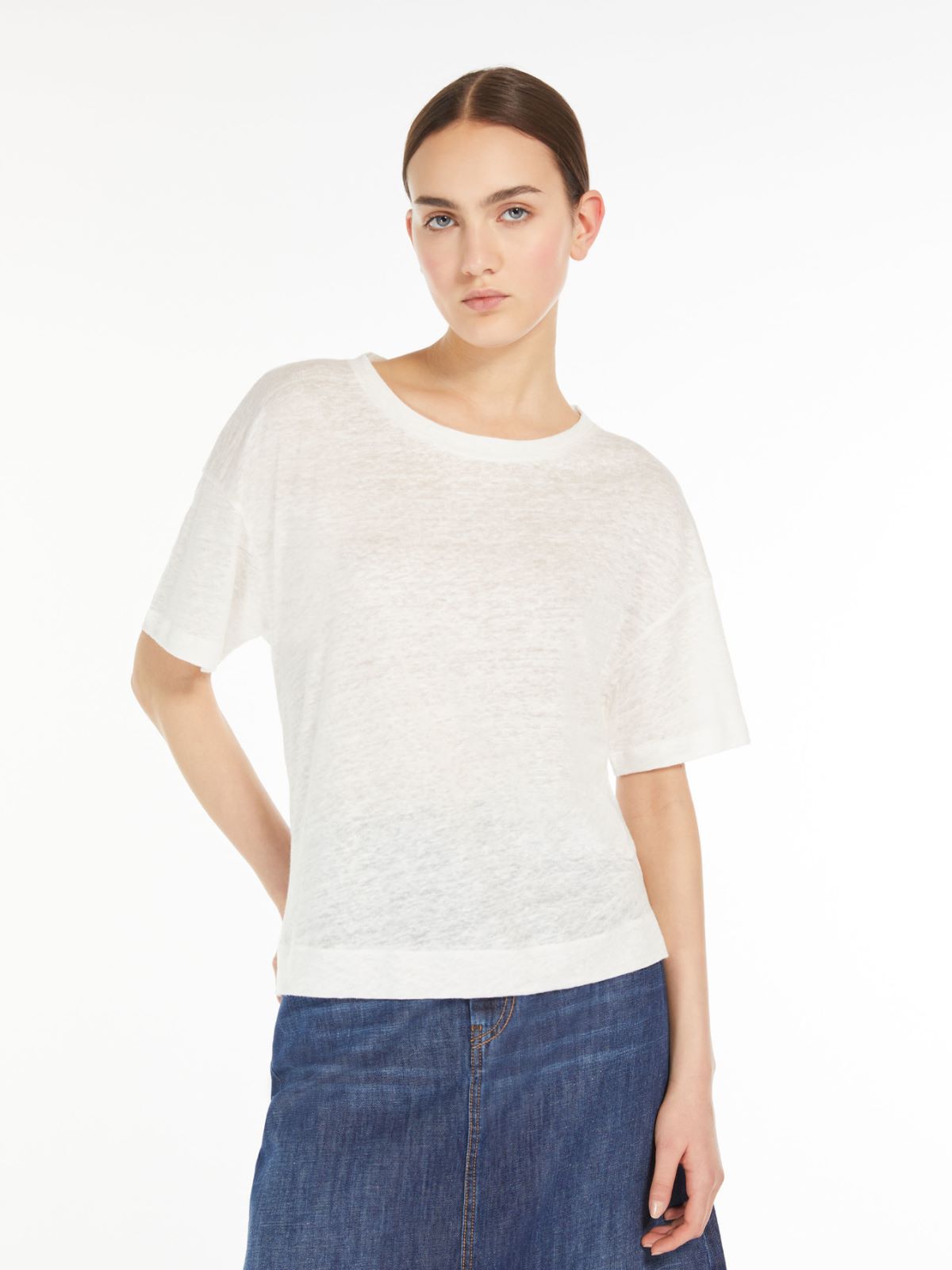 Blusa in jersey di lino