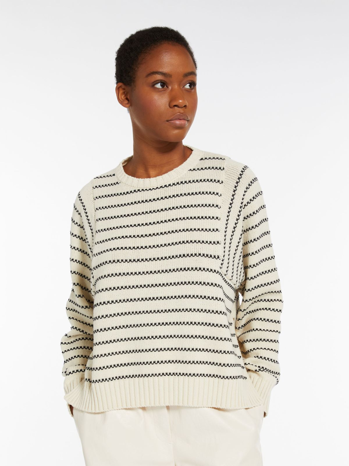 Maglia oversize in cotone a righe