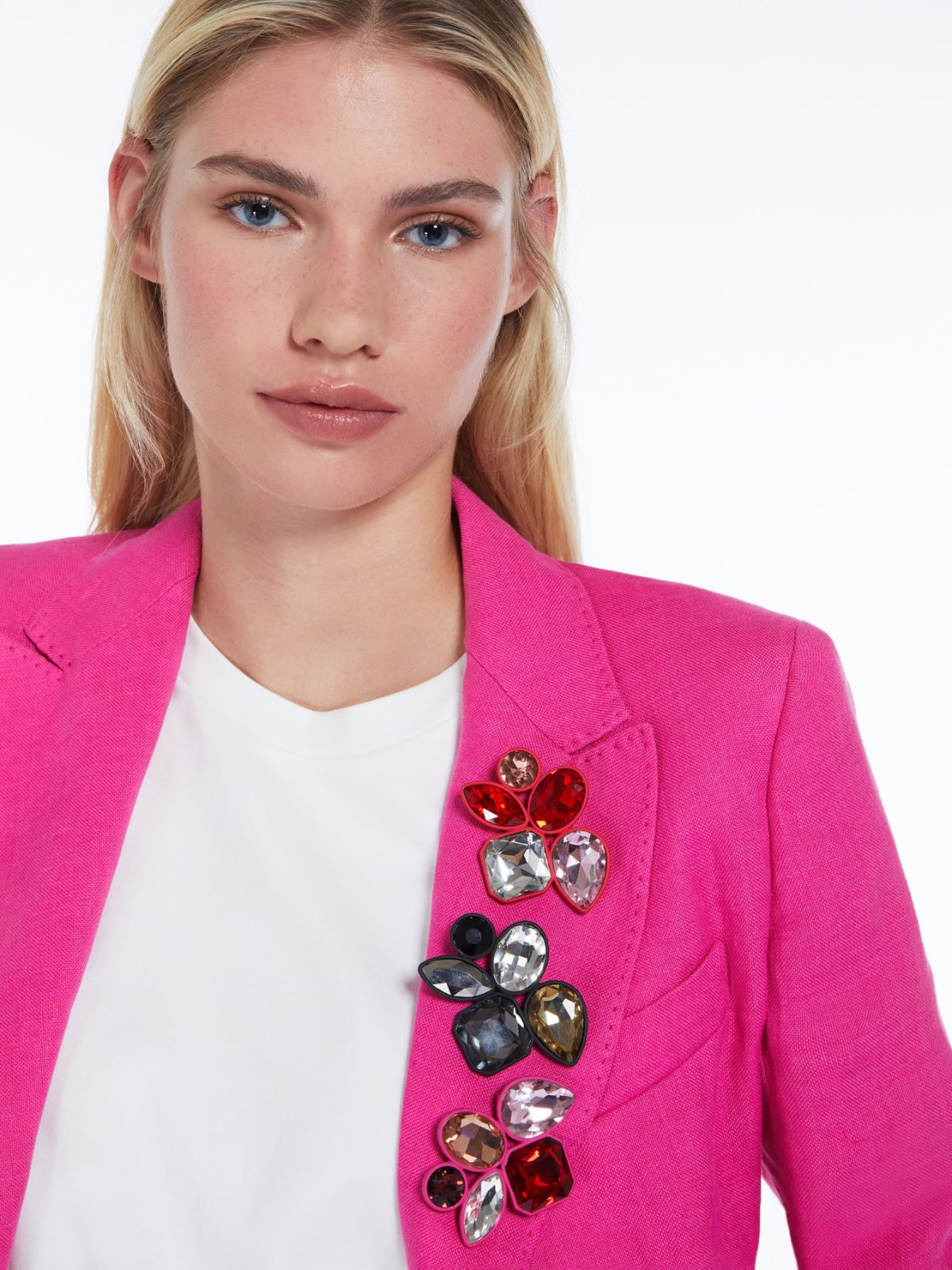 Spilla in metallo e vetro