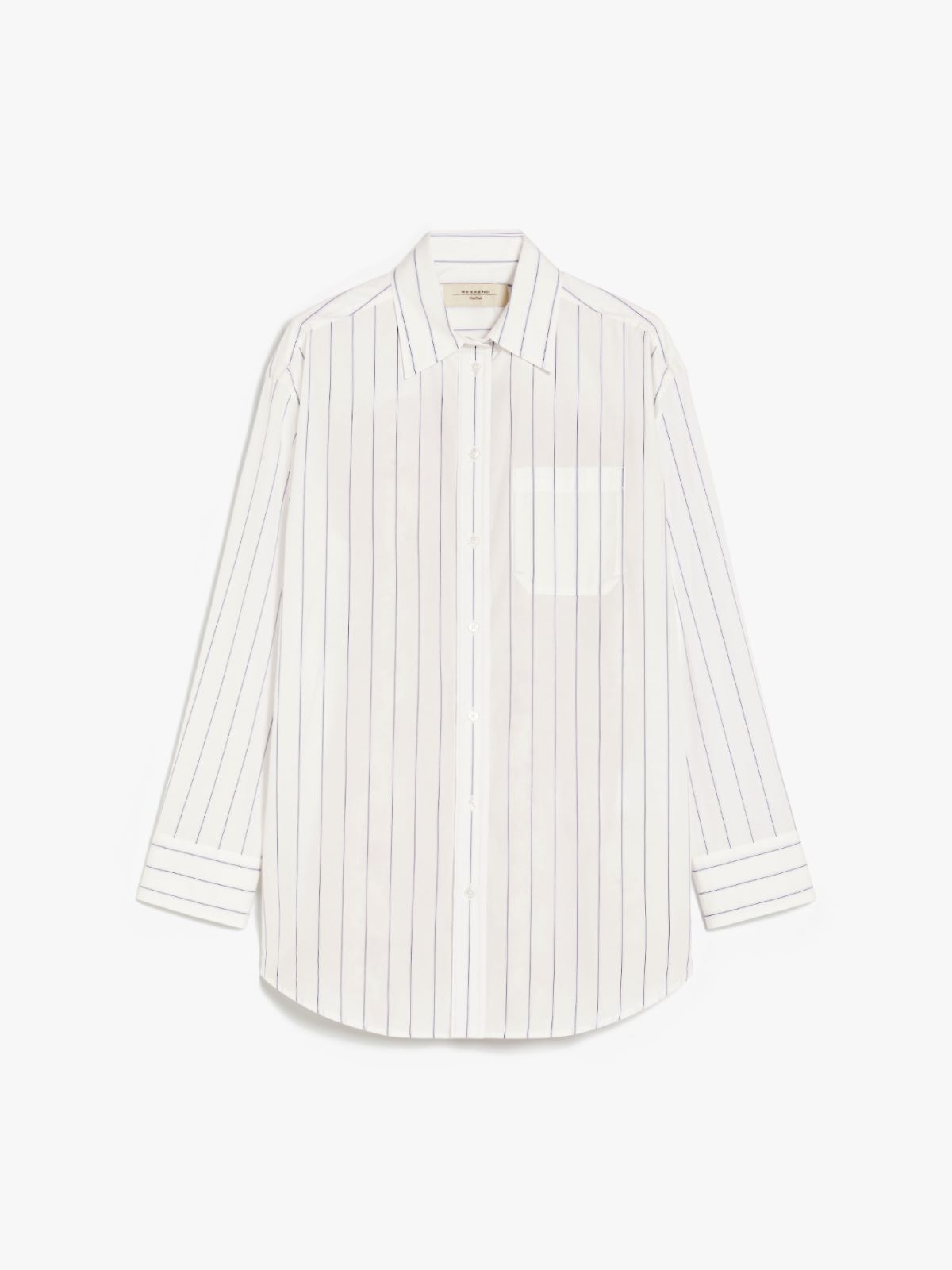 Camicia in cotone a righe e seta