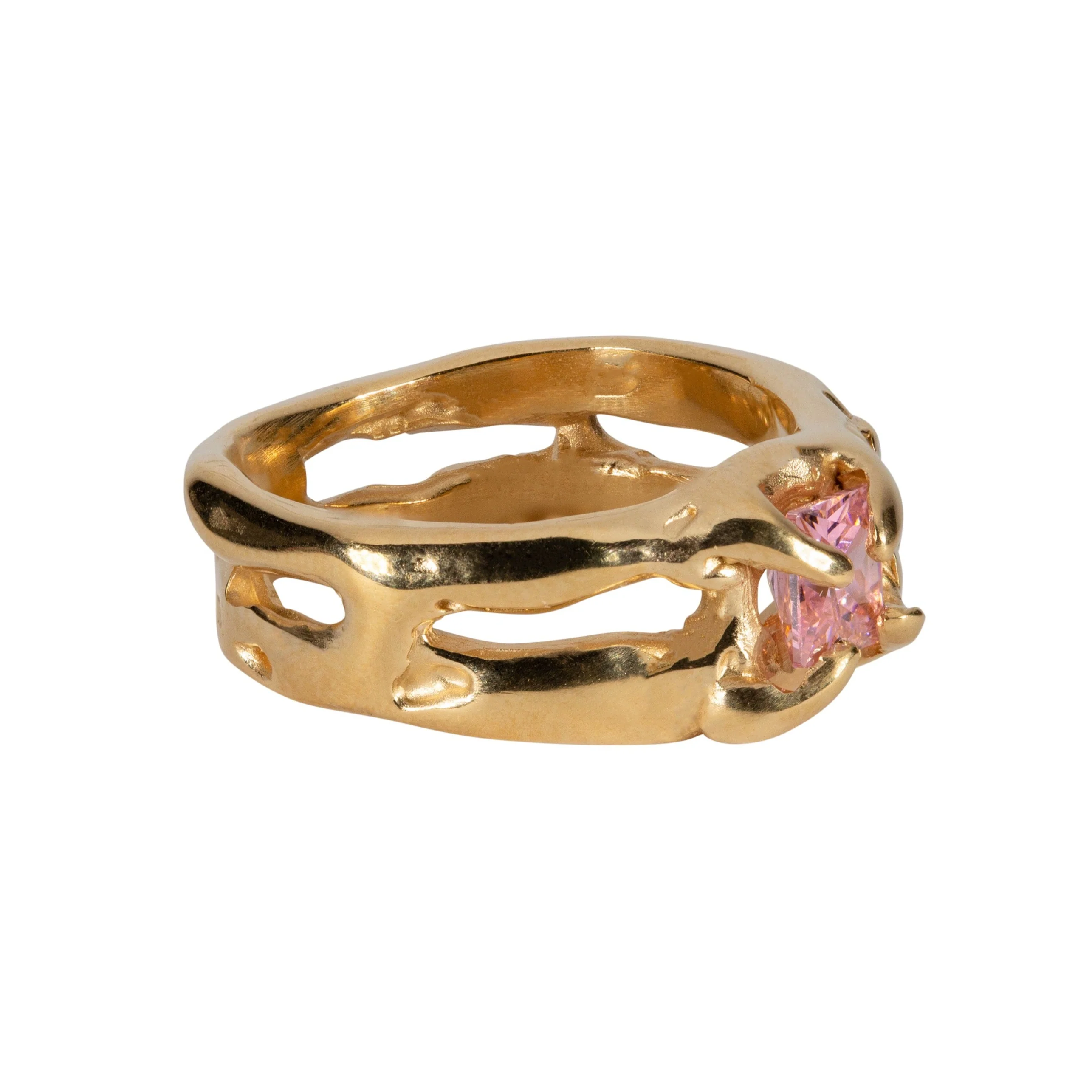 Gold Flux Ring (Pink/Green)