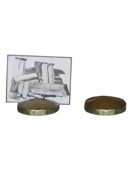 Chiseled Place Card Holder, Brass - Disk