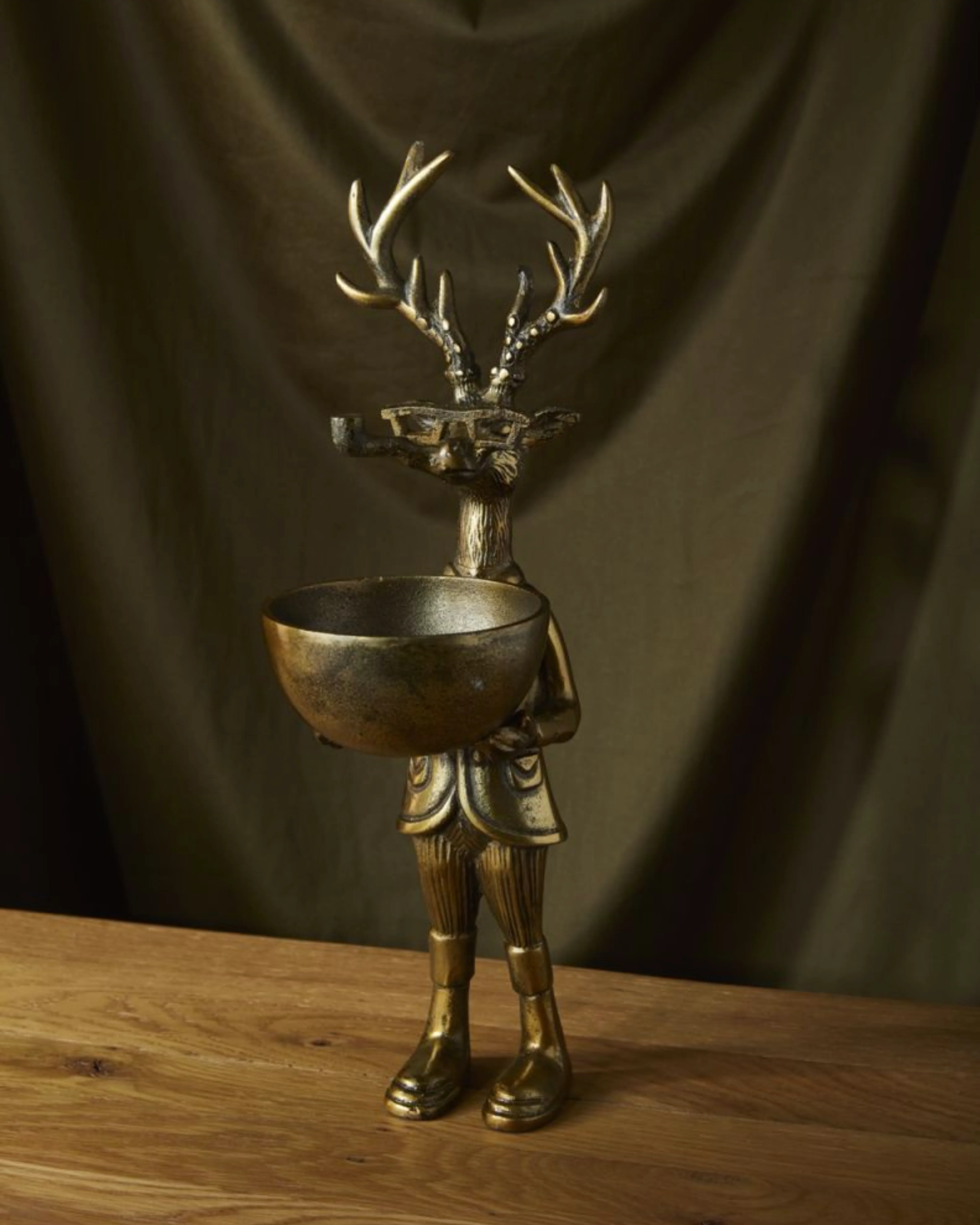 Frankie Brass Deer Dishstand