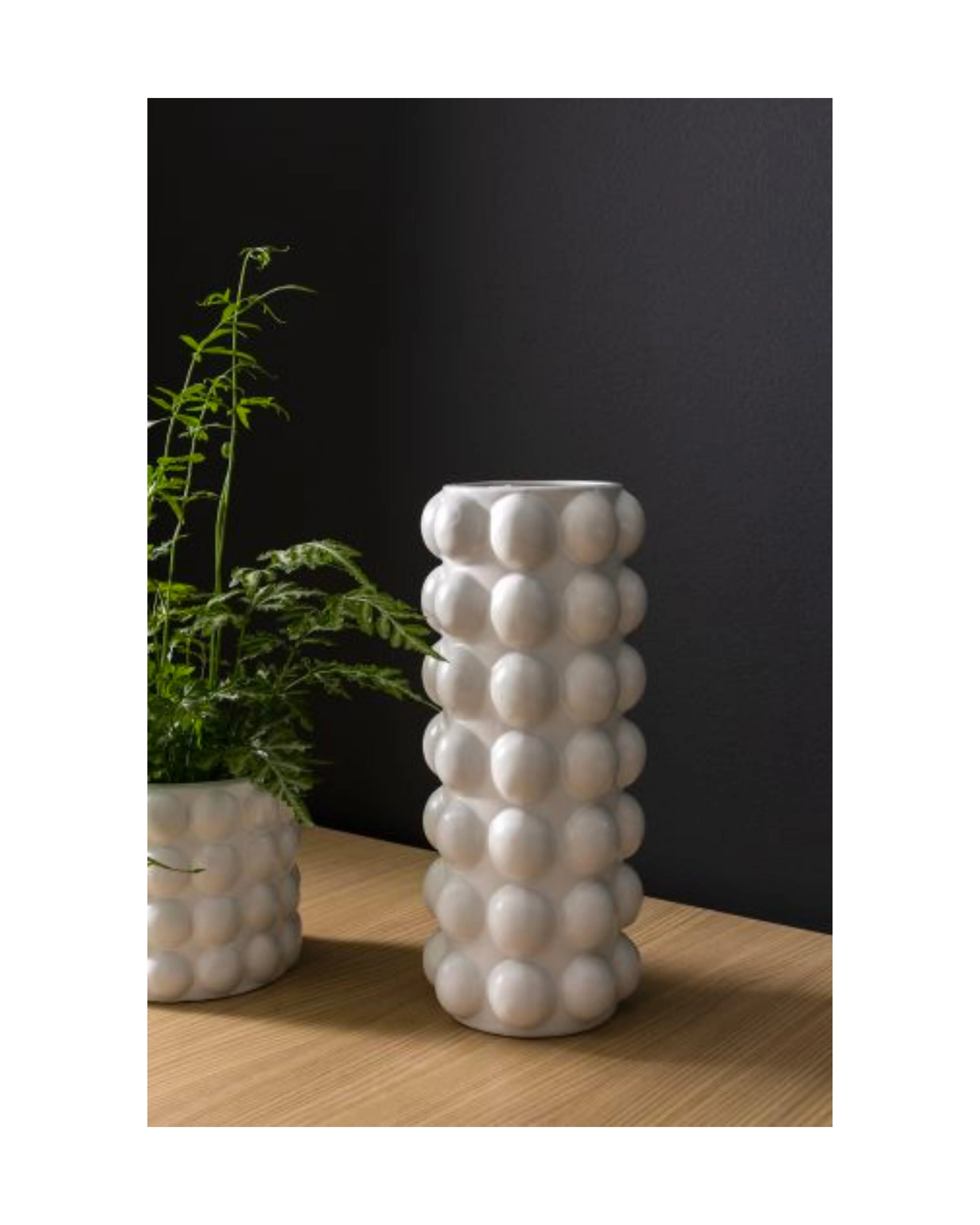 White Ceramic Bubble Tall Vase