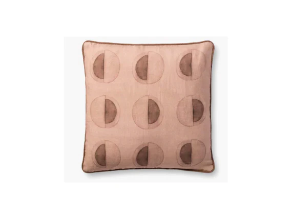 Pink Printed Linen Throw Pillow