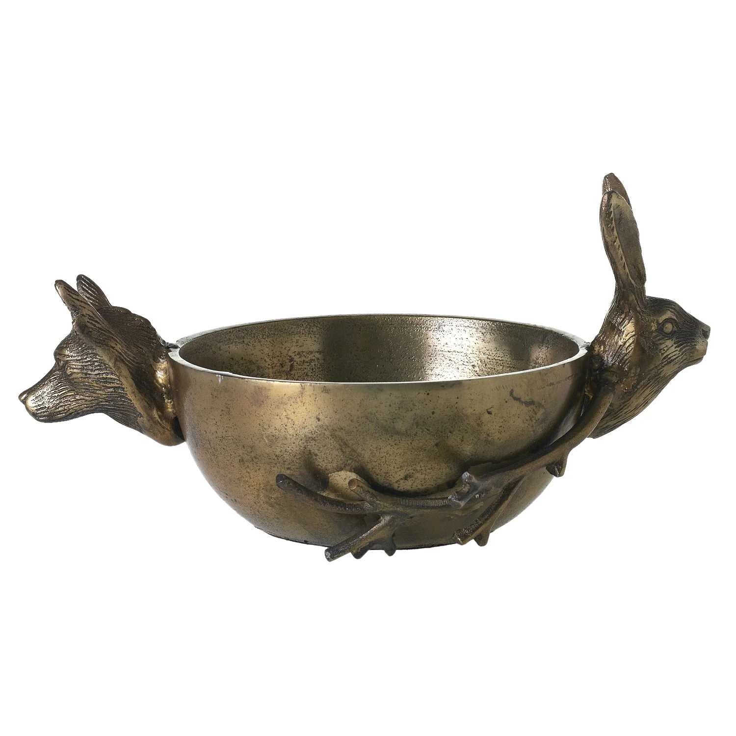E+E Figurine Matte Brass Handle Bowl