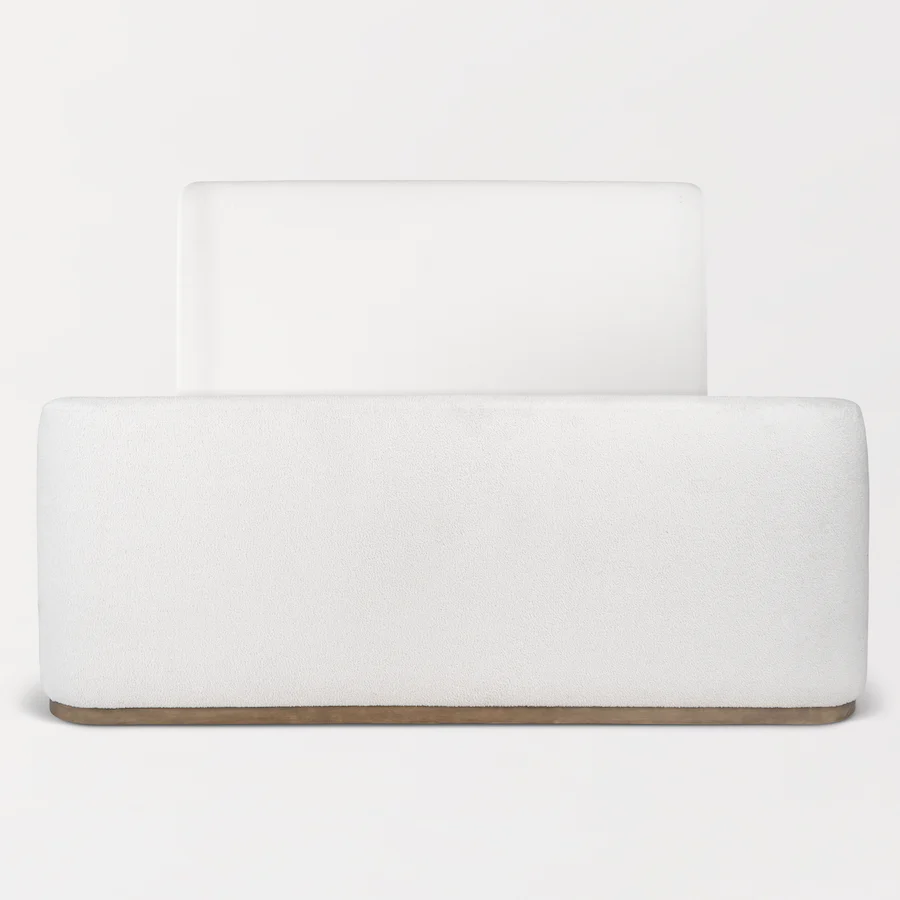 Avery textured upholstered cream bed