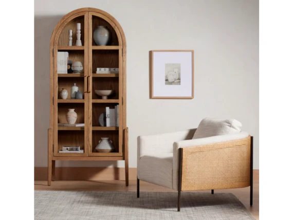 Jayda Coastal Rattan Backed Chair