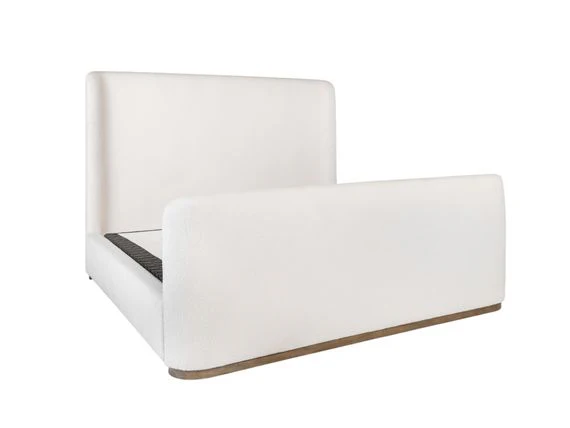Avery textured upholstered cream bed