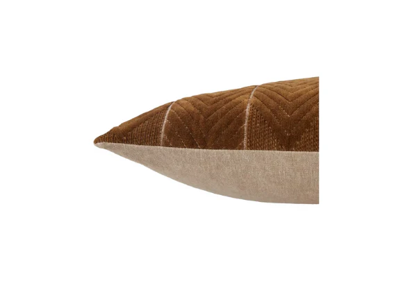 Caramel Chevron Lumbar Pillow