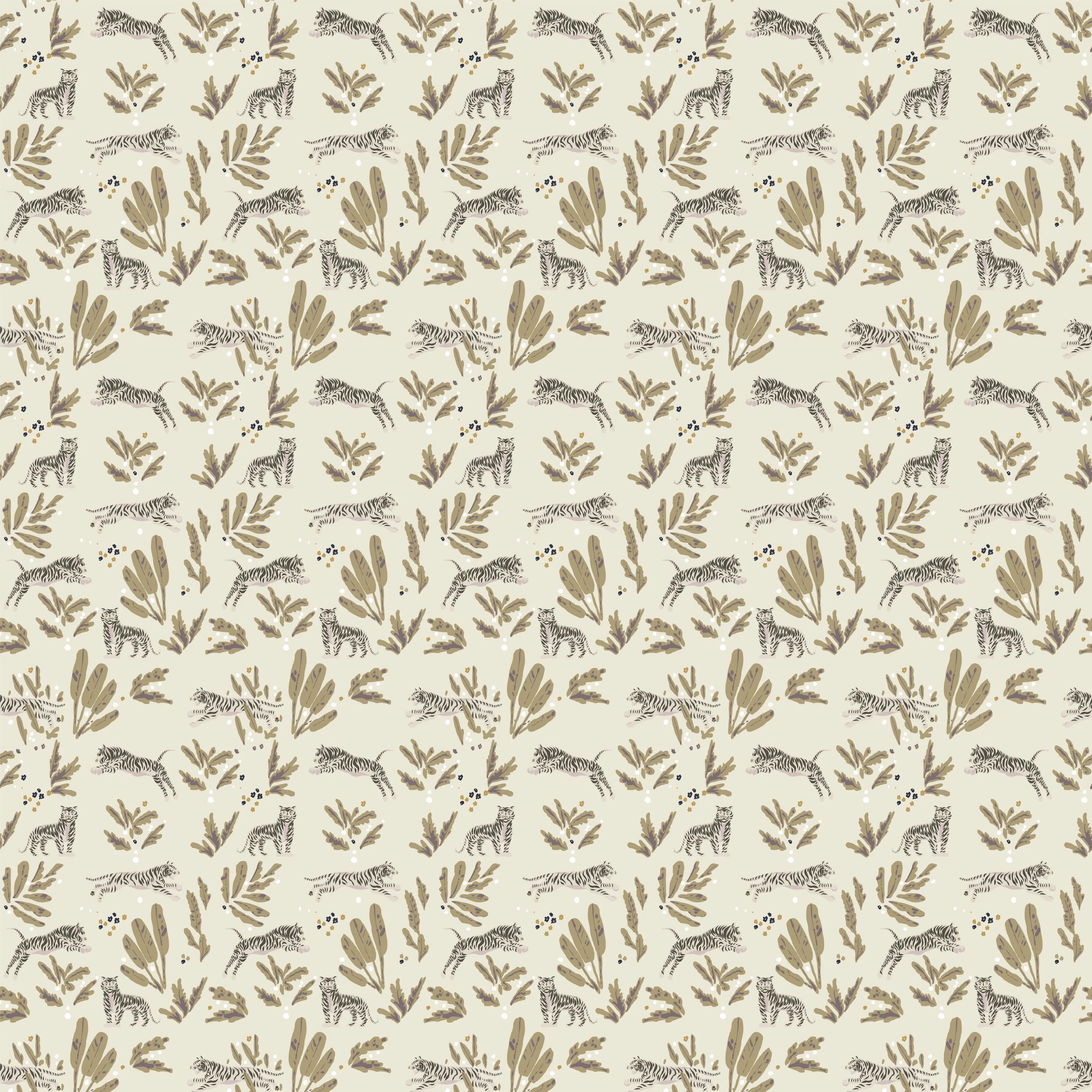 On The Prowl - Cream Wallpaper SAMPLE