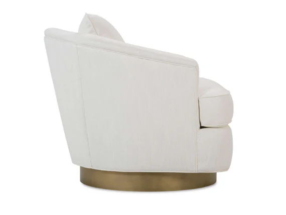 Kaylee Aged Brass Down-Blend Cushion Swivel Chair